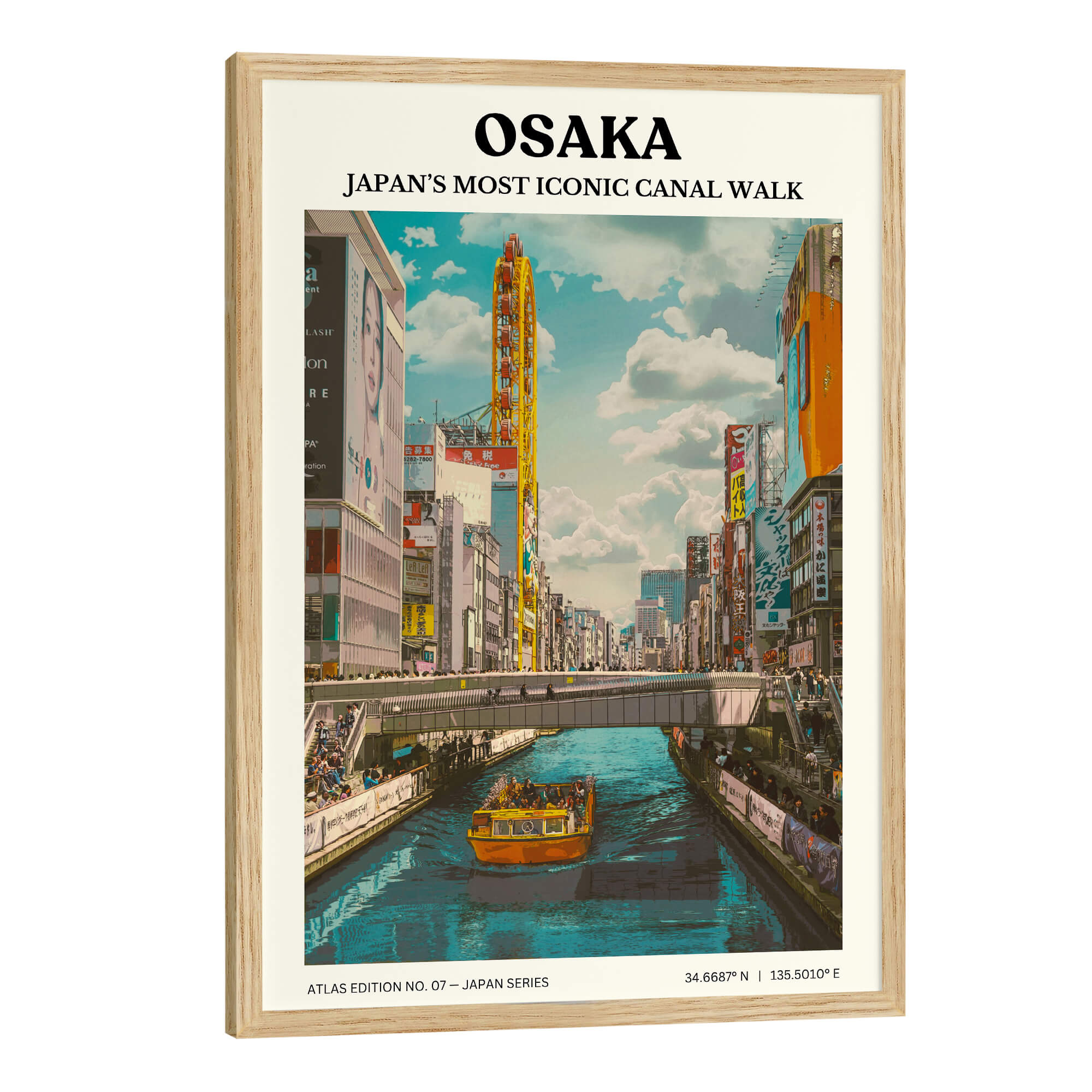 Osaka by the Canal Travel Poster