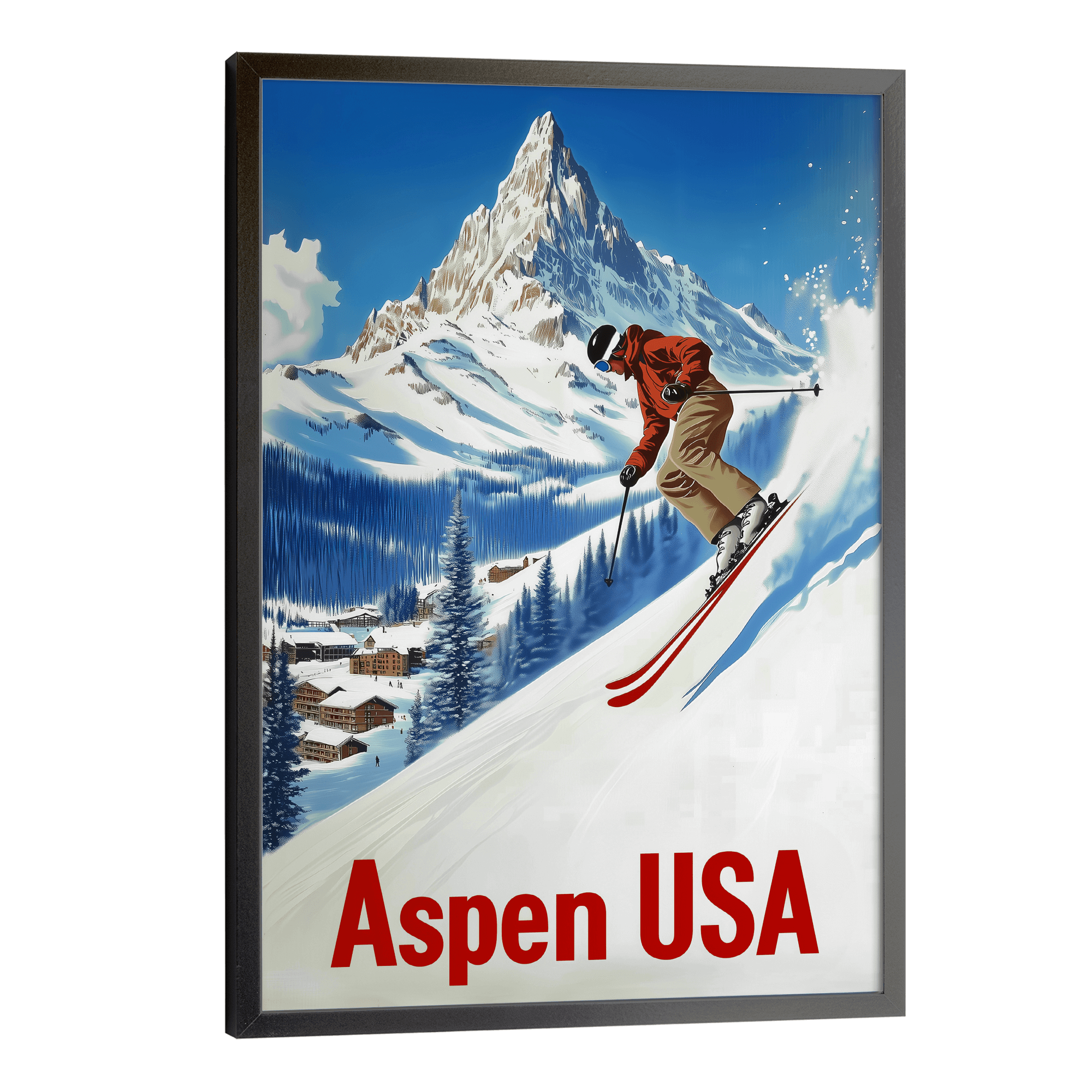 Aspen, Colorado Vintage Ski Travel Poster