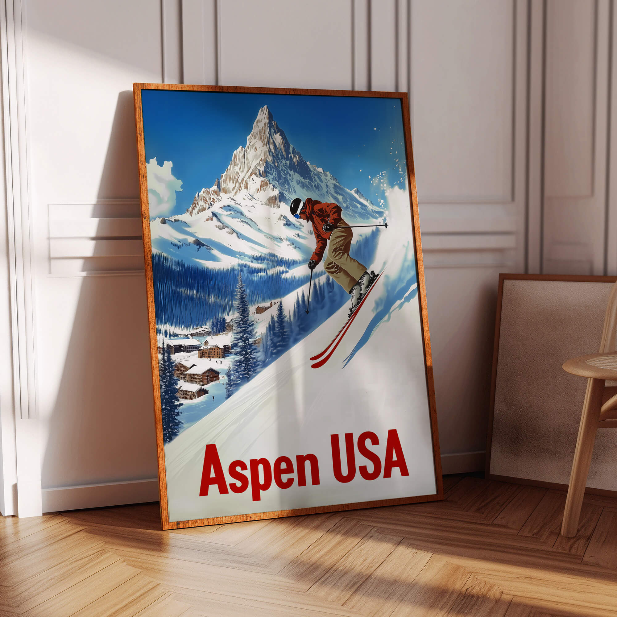 Aspen, Colorado Vintage Ski Travel Poster