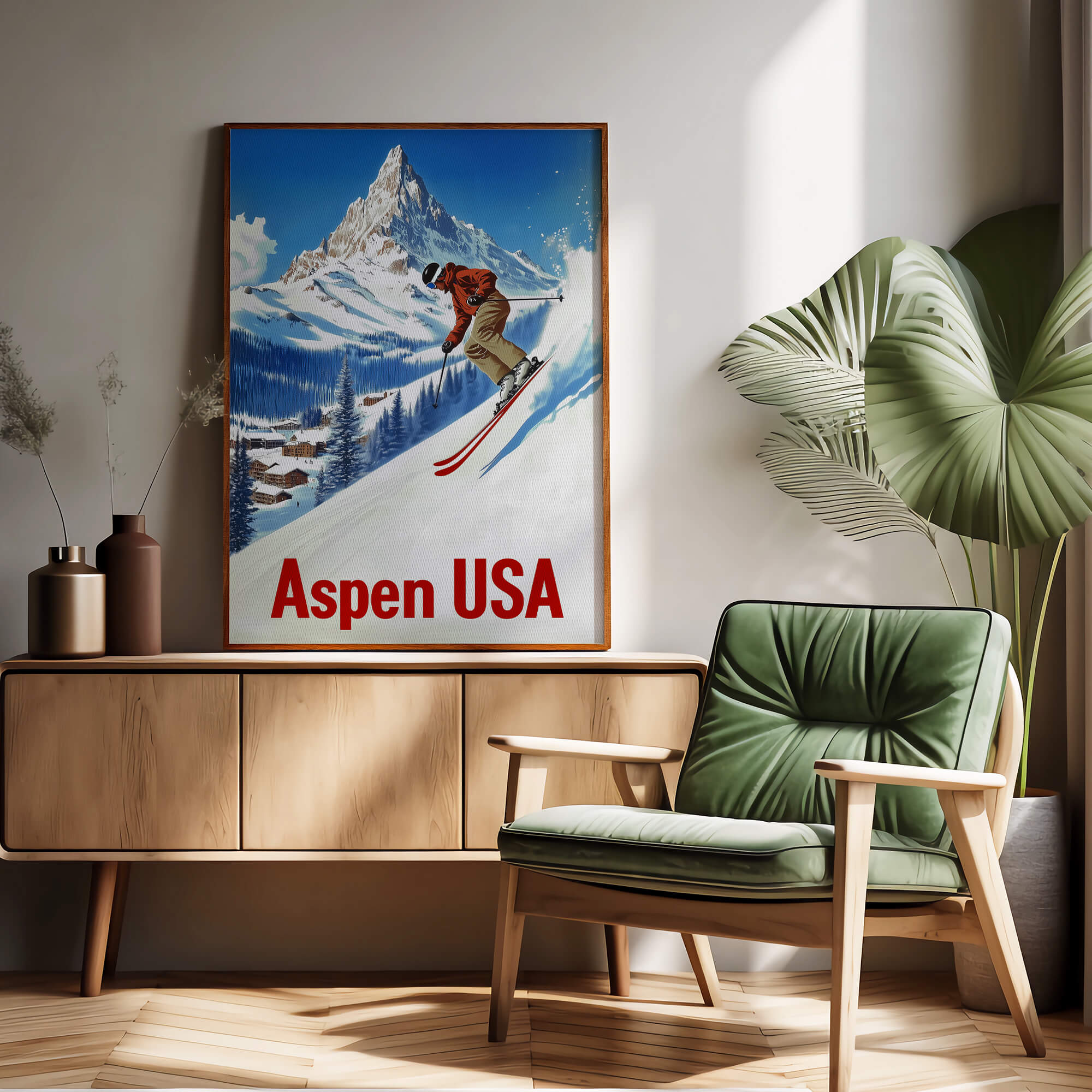 Aspen, Colorado Vintage Ski Travel Poster