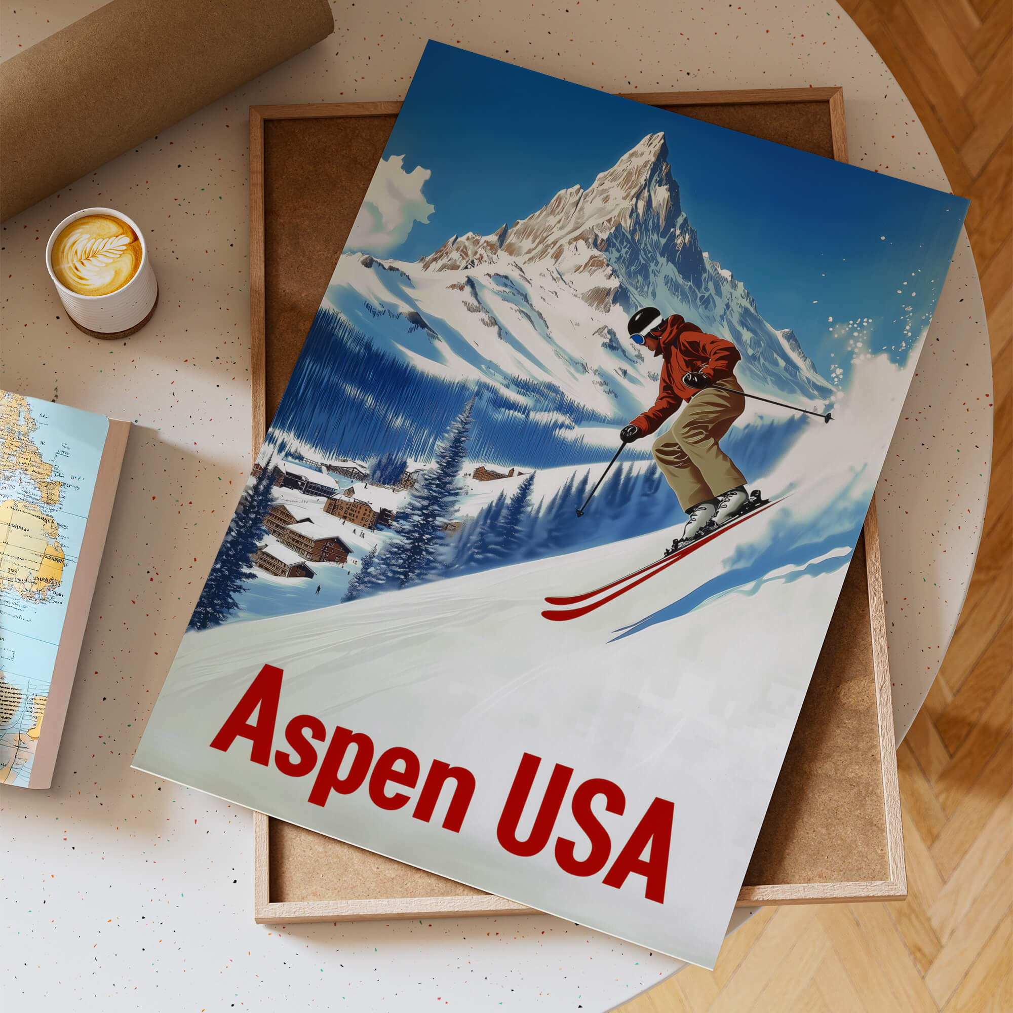 Aspen, Colorado Vintage Ski Travel Poster