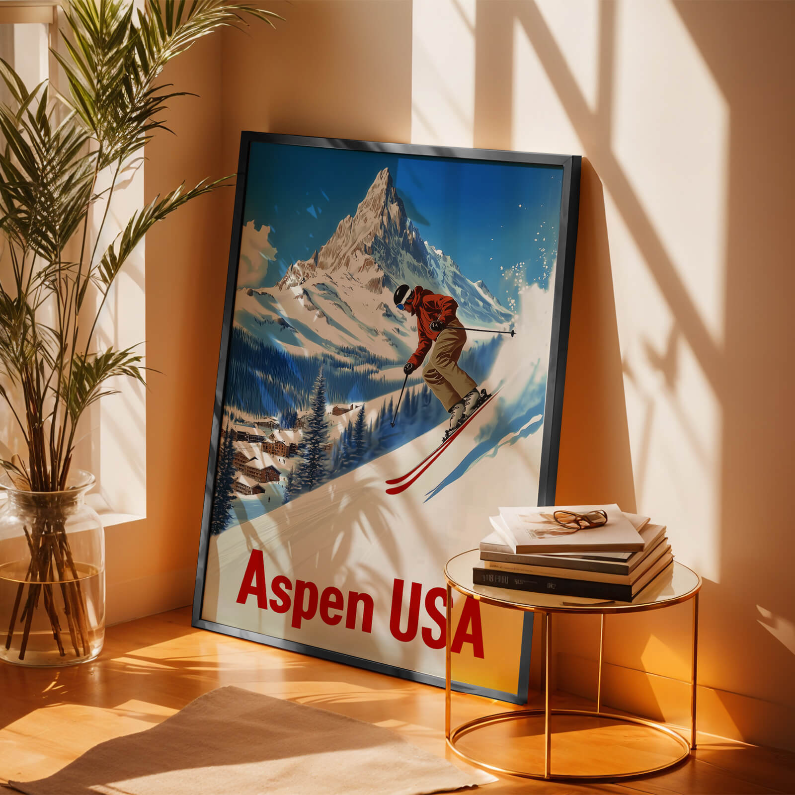 Aspen, Colorado Vintage Ski Travel Poster