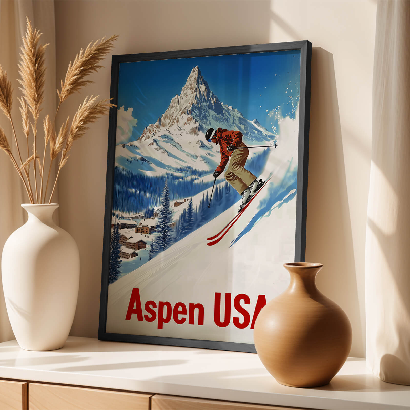 Aspen, Colorado Vintage Ski Travel Poster