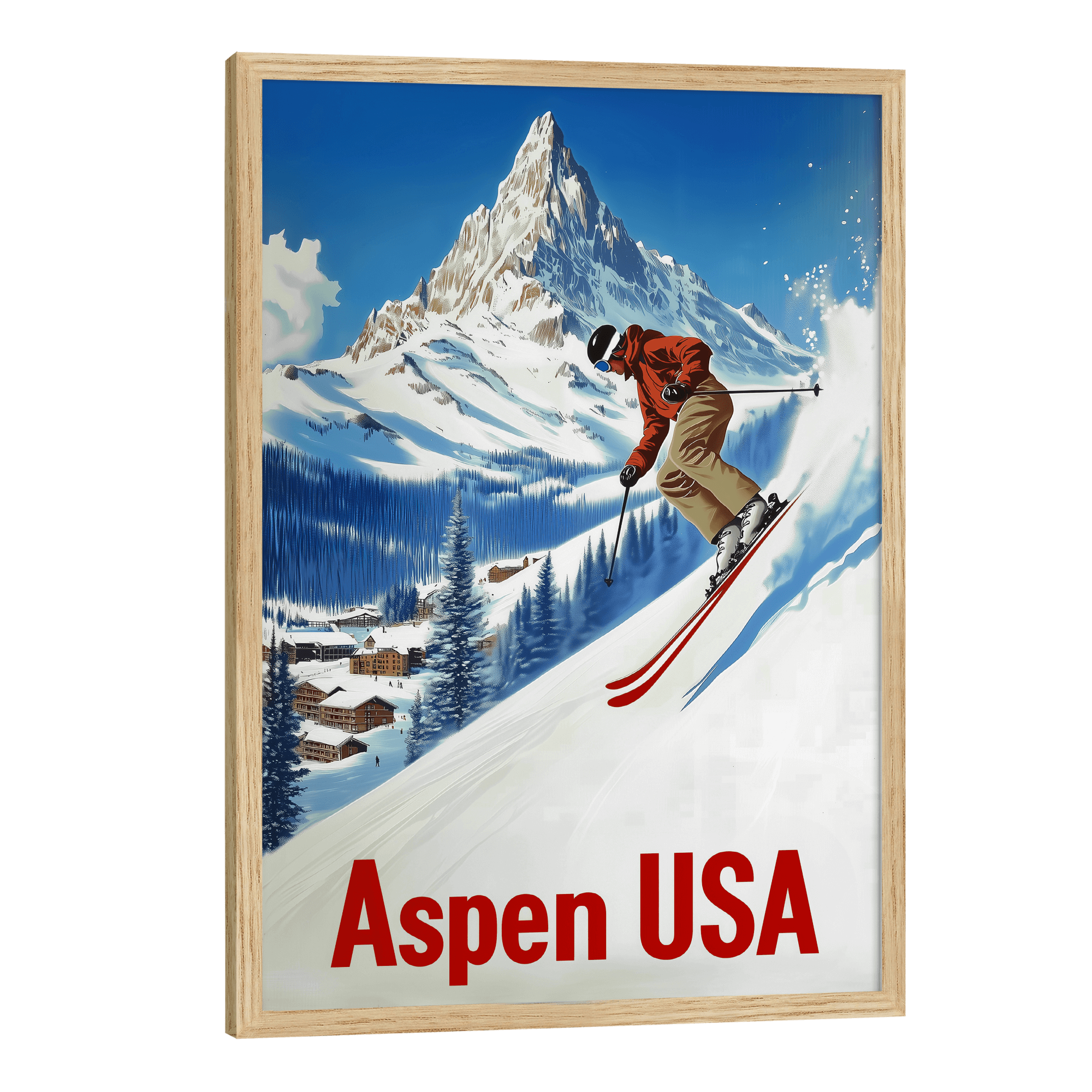 Aspen, Colorado Vintage Ski Travel Poster