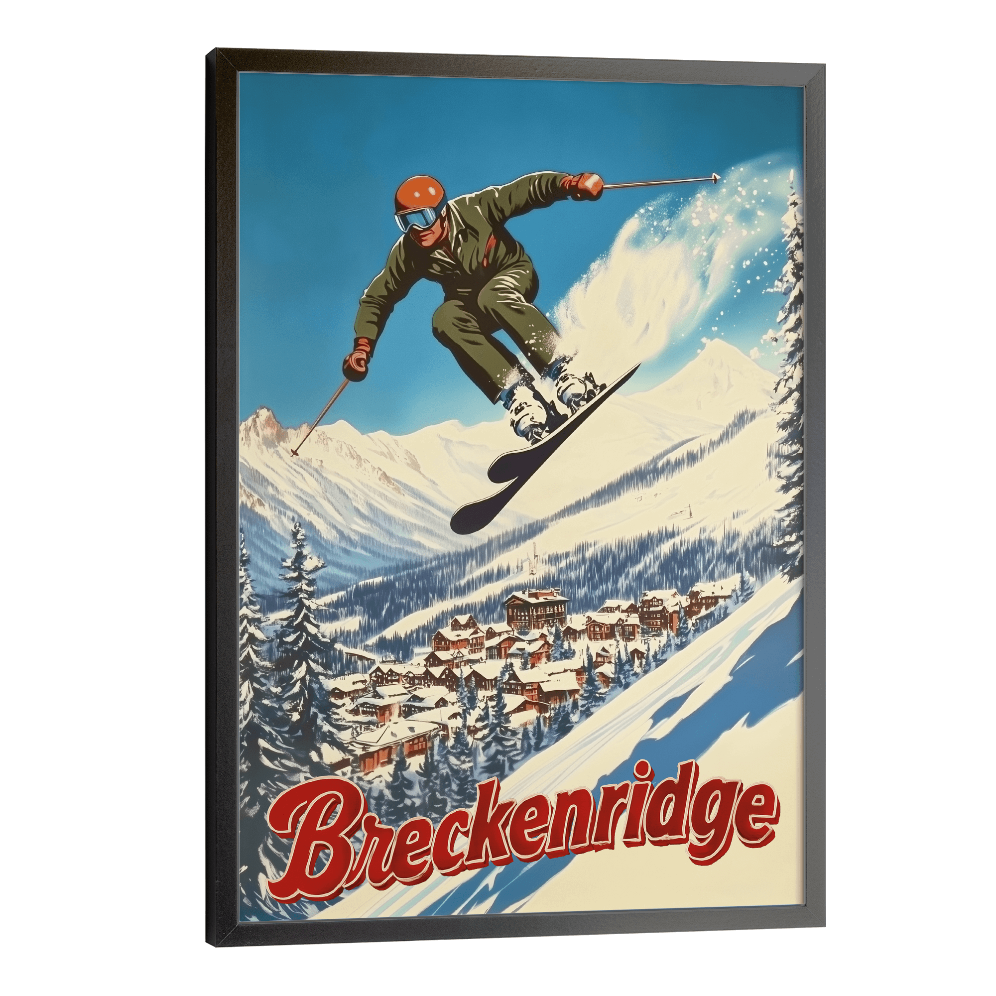 Breckenridge, Colorado Vintage Ski Travel Poster