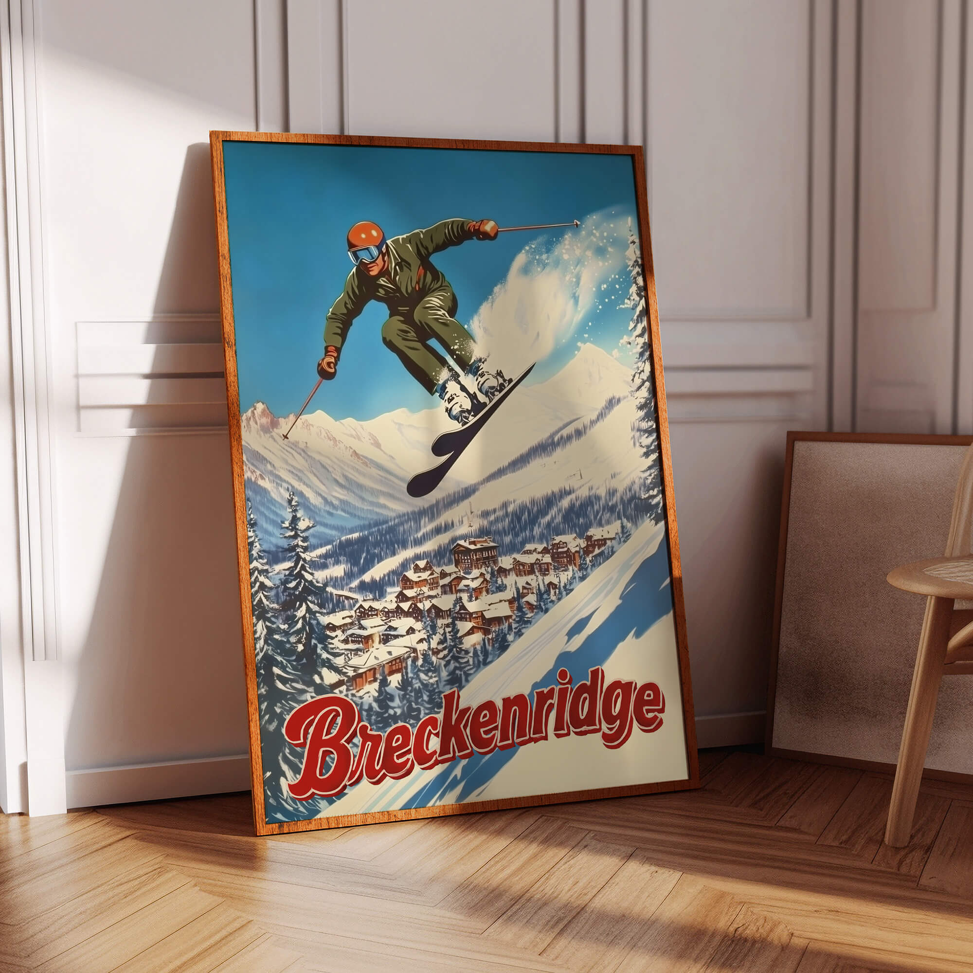 Breckenridge, Colorado Vintage Ski Travel Poster