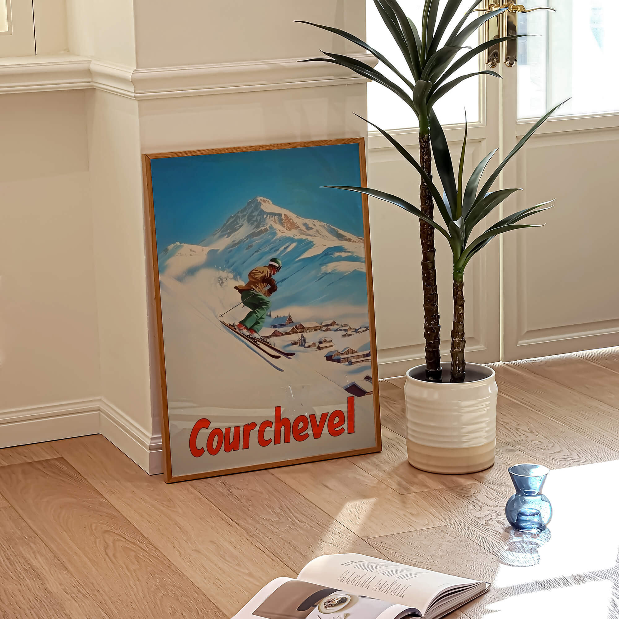 Courchevel, France Vintage Ski Travel Poster
