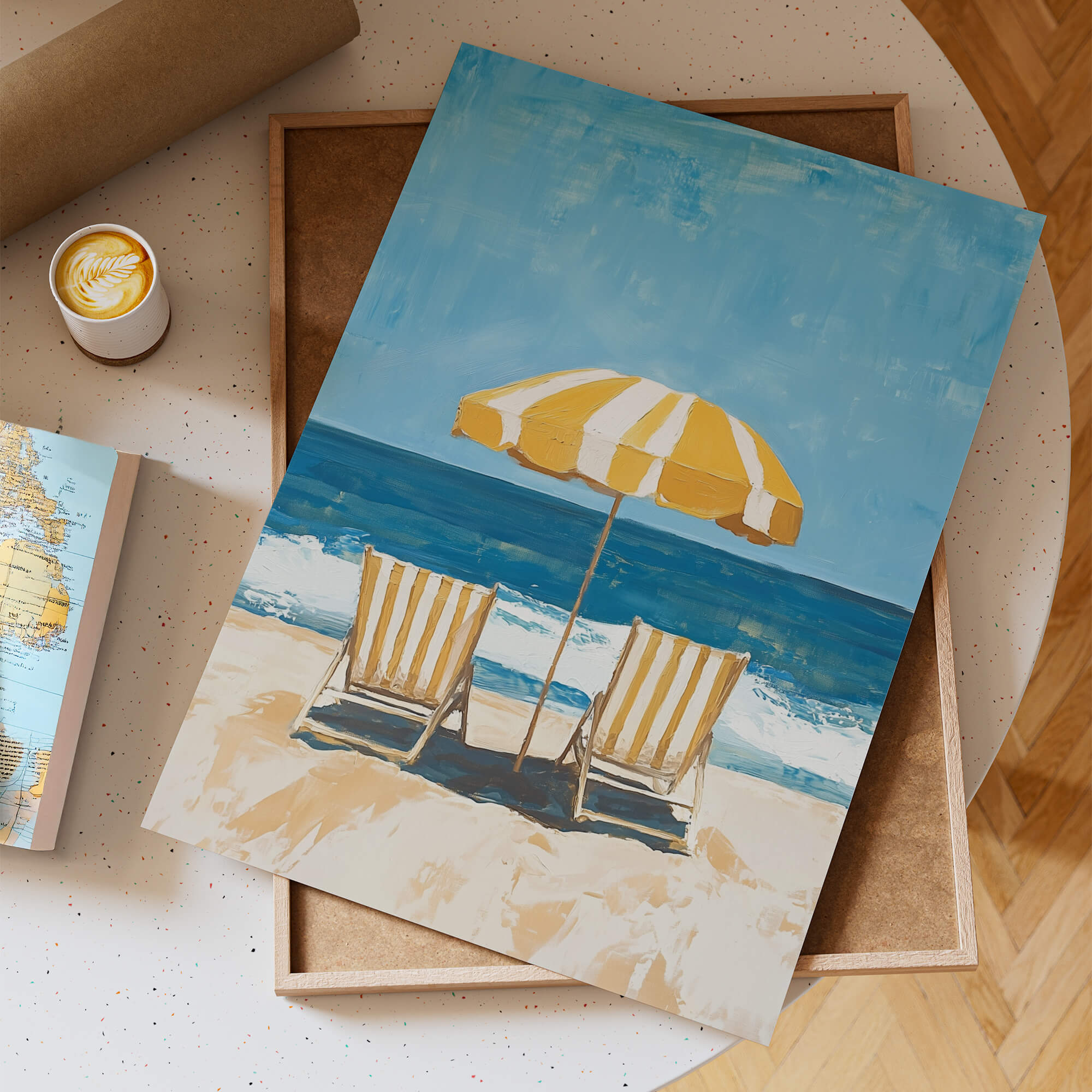 Deckchairs On The Beach Poster
