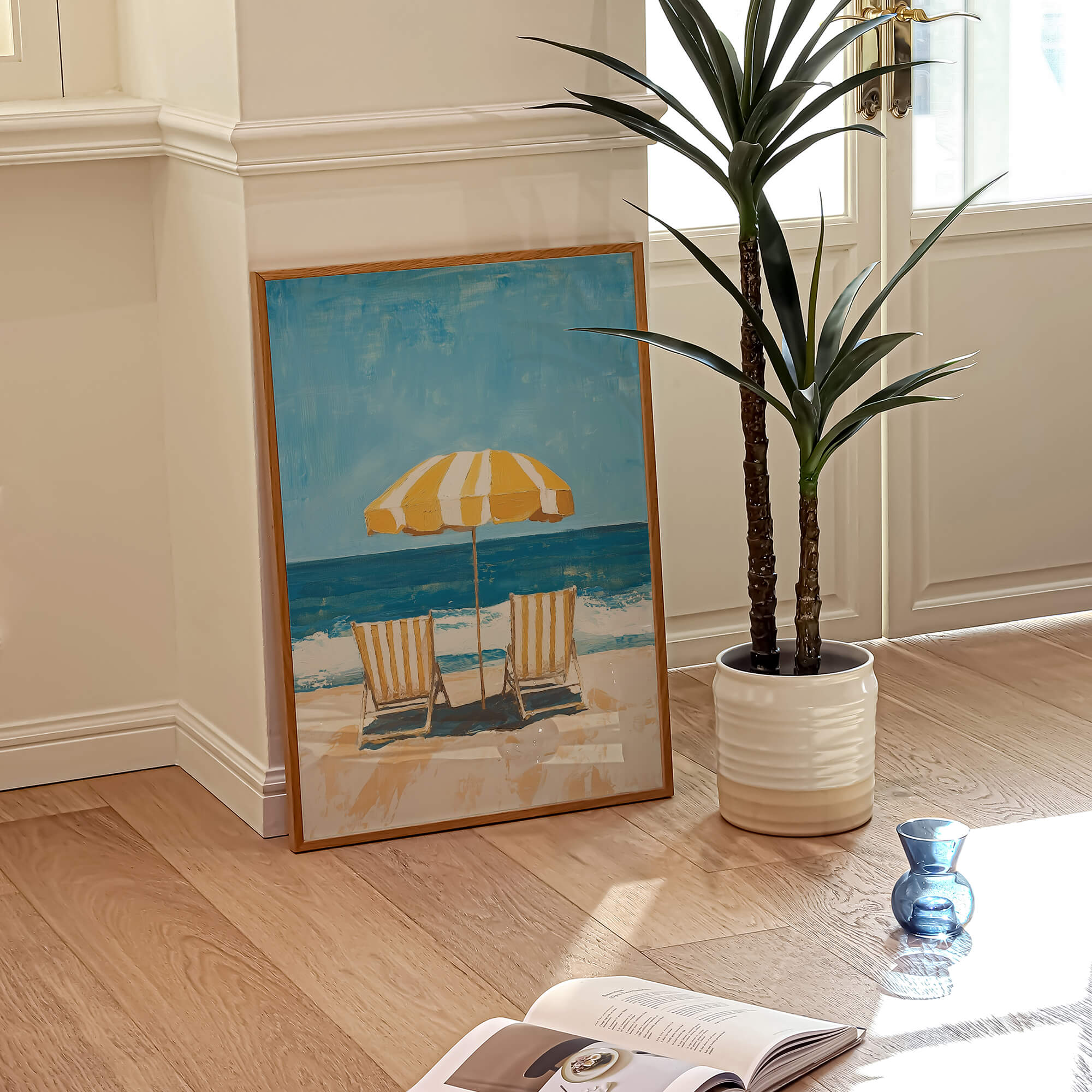 Deckchairs On The Beach Poster