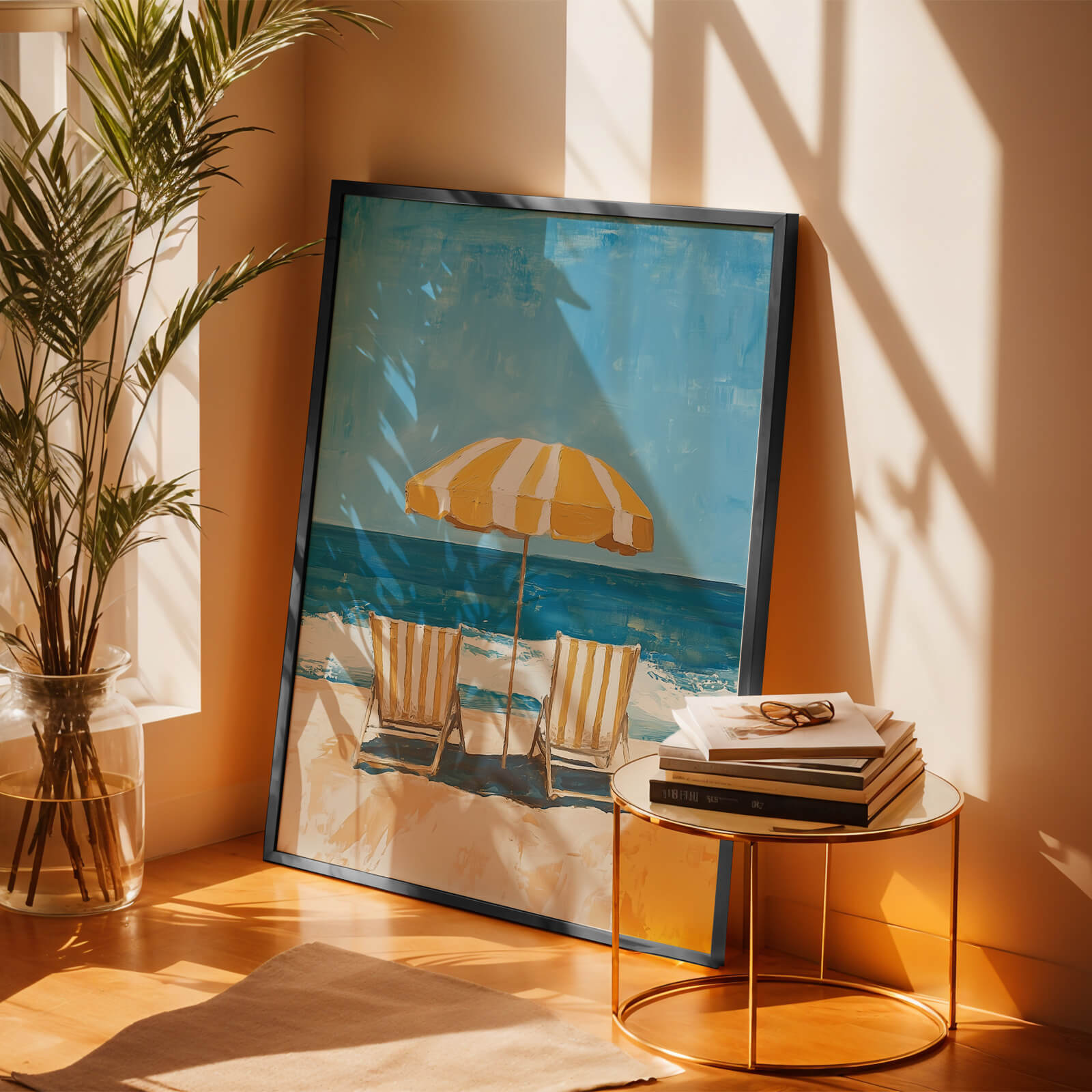 Deckchairs On The Beach Poster