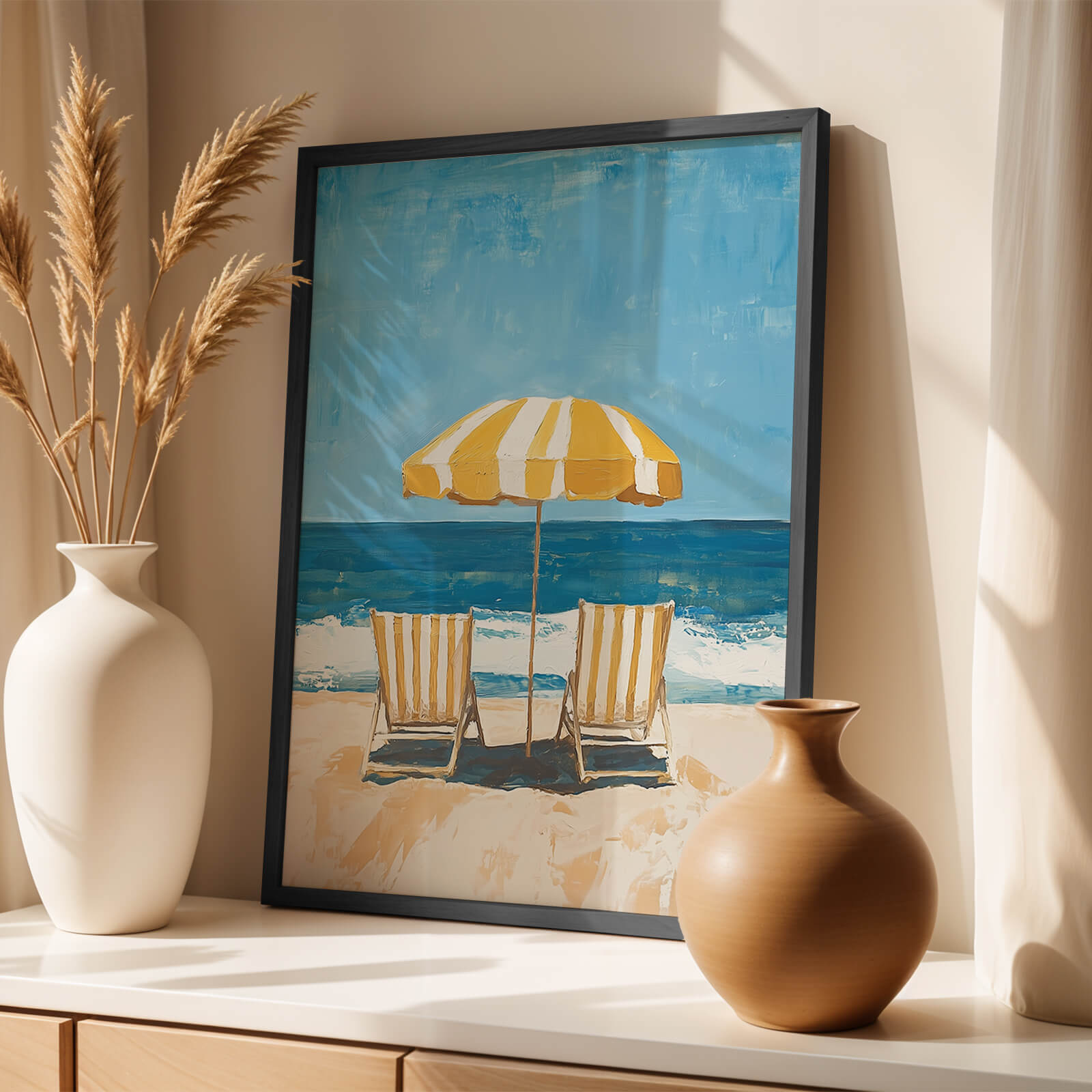 Deckchairs On The Beach Poster