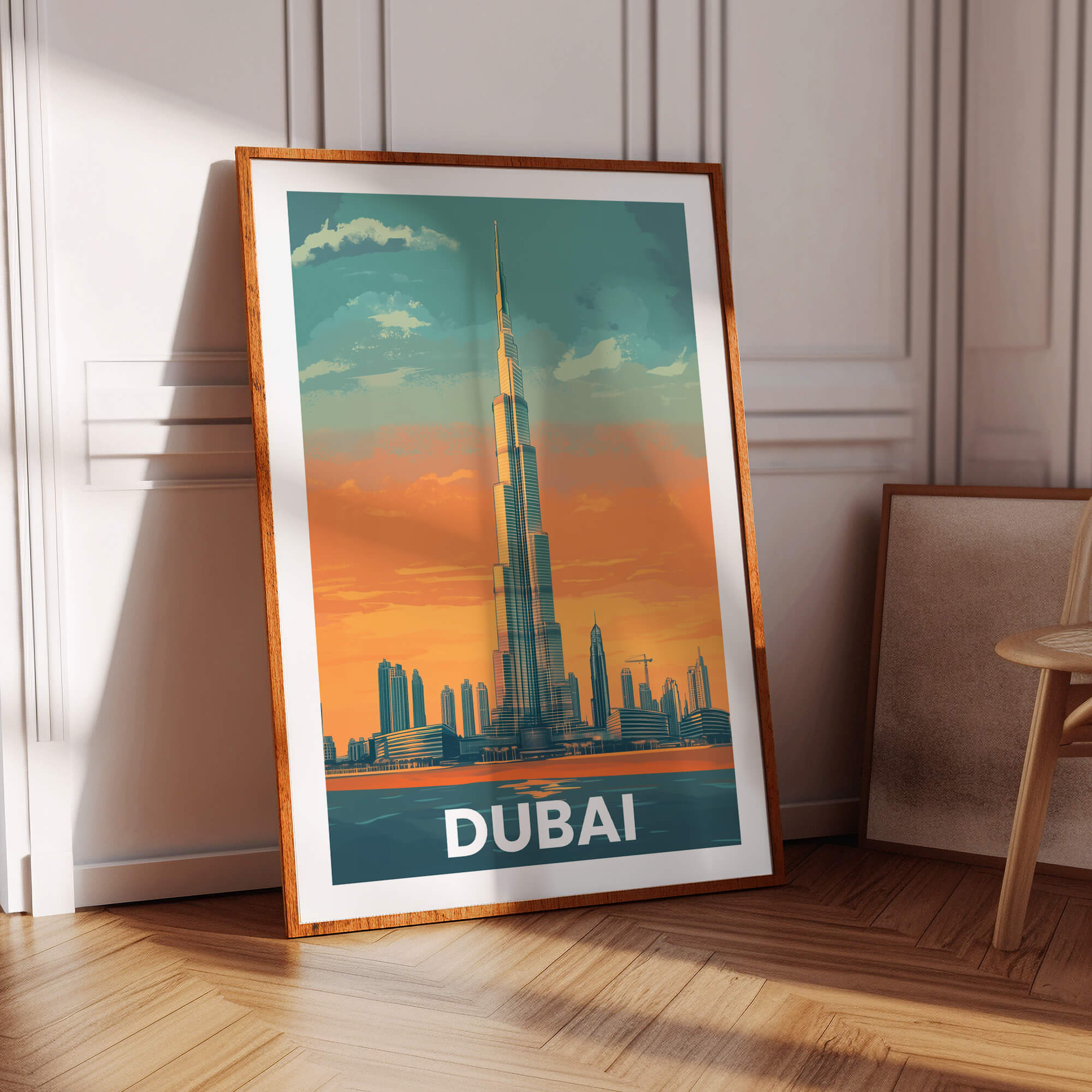 Dubai Vintage City Travel Poster