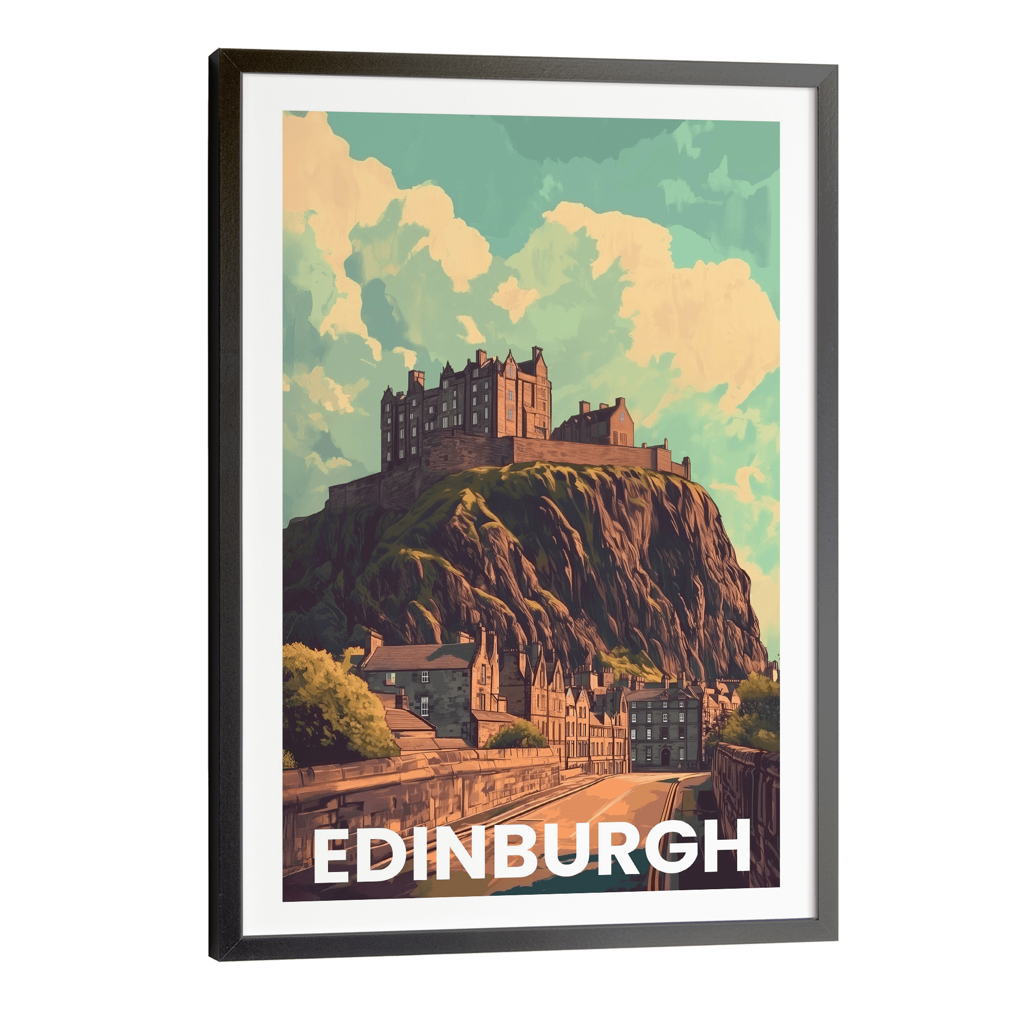 Edinburgh Vintage City Travel Poster