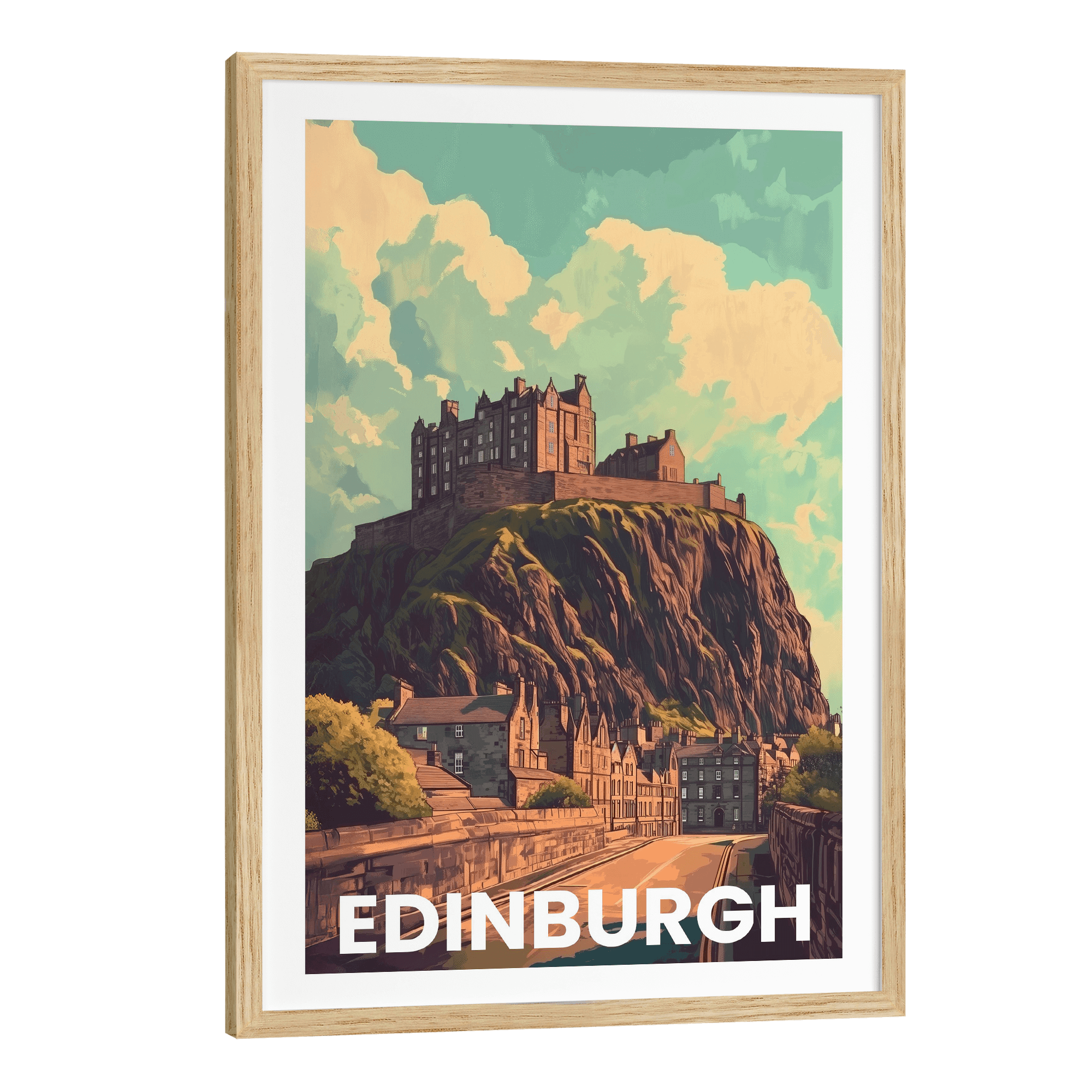 Edinburgh Vintage City Travel Poster