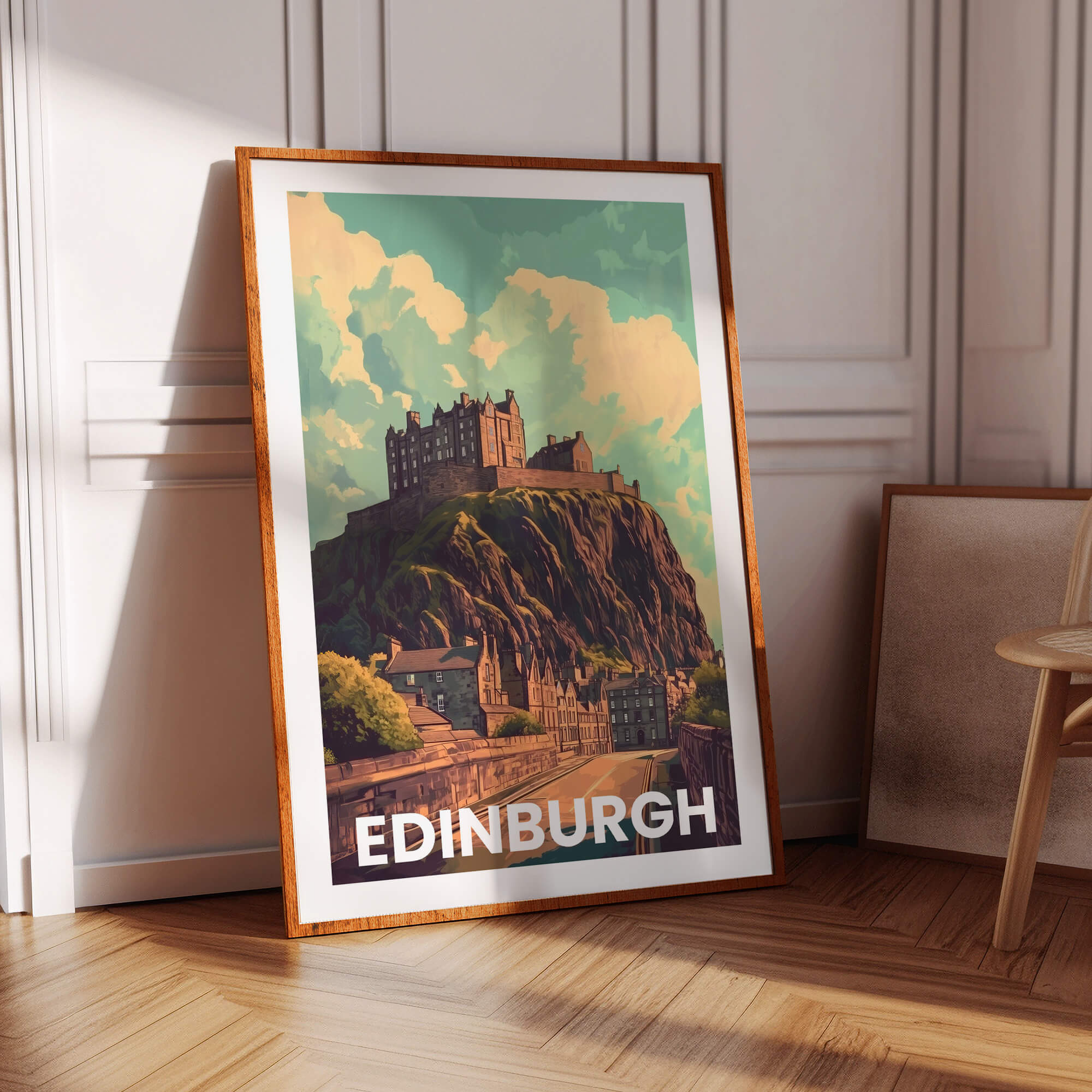 Edinburgh Vintage City Travel Poster