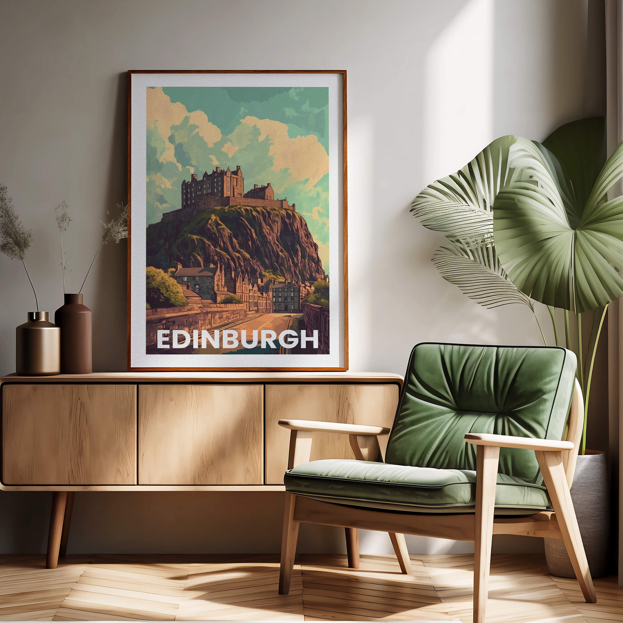 Edinburgh Vintage City Travel Poster