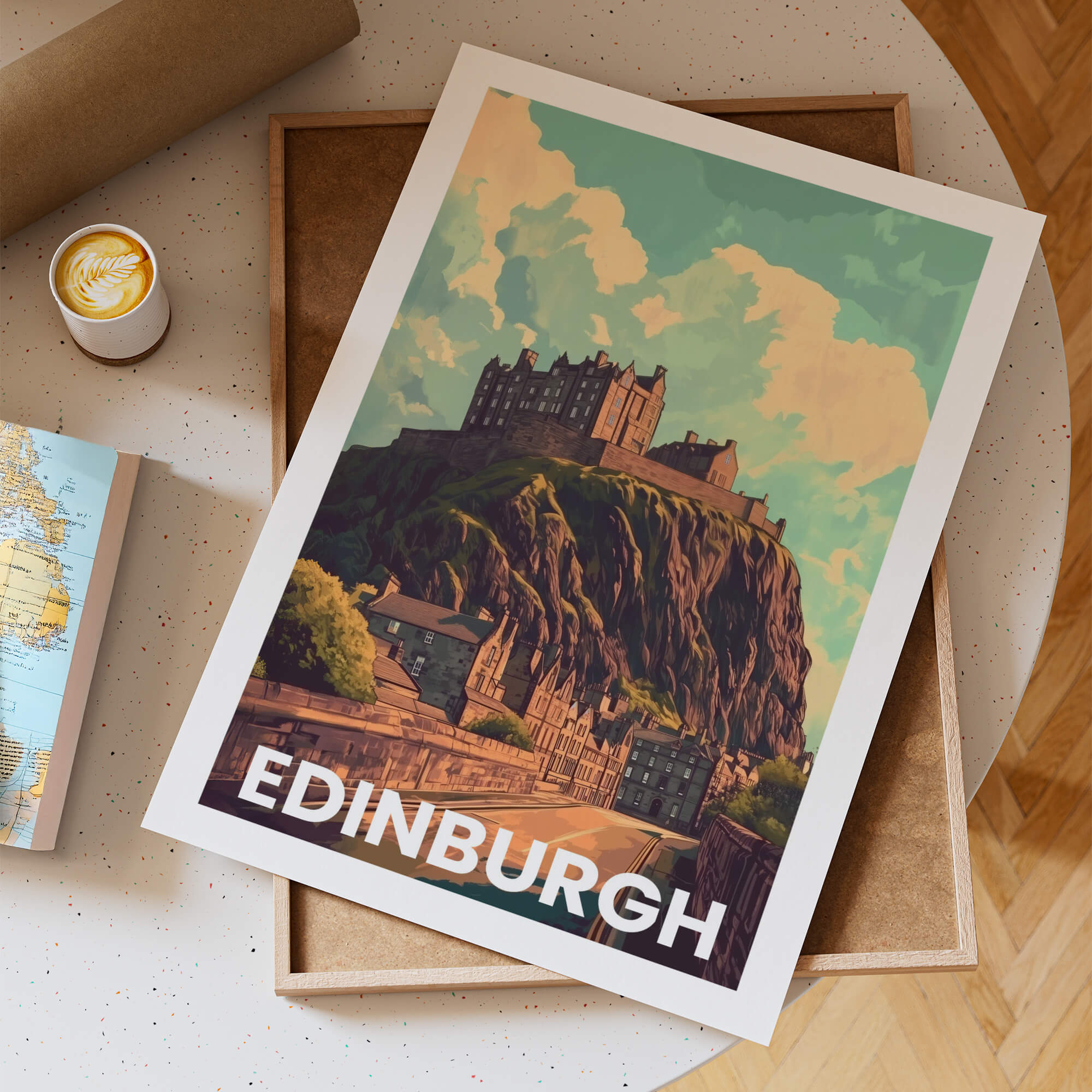 Edinburgh Vintage City Travel Poster