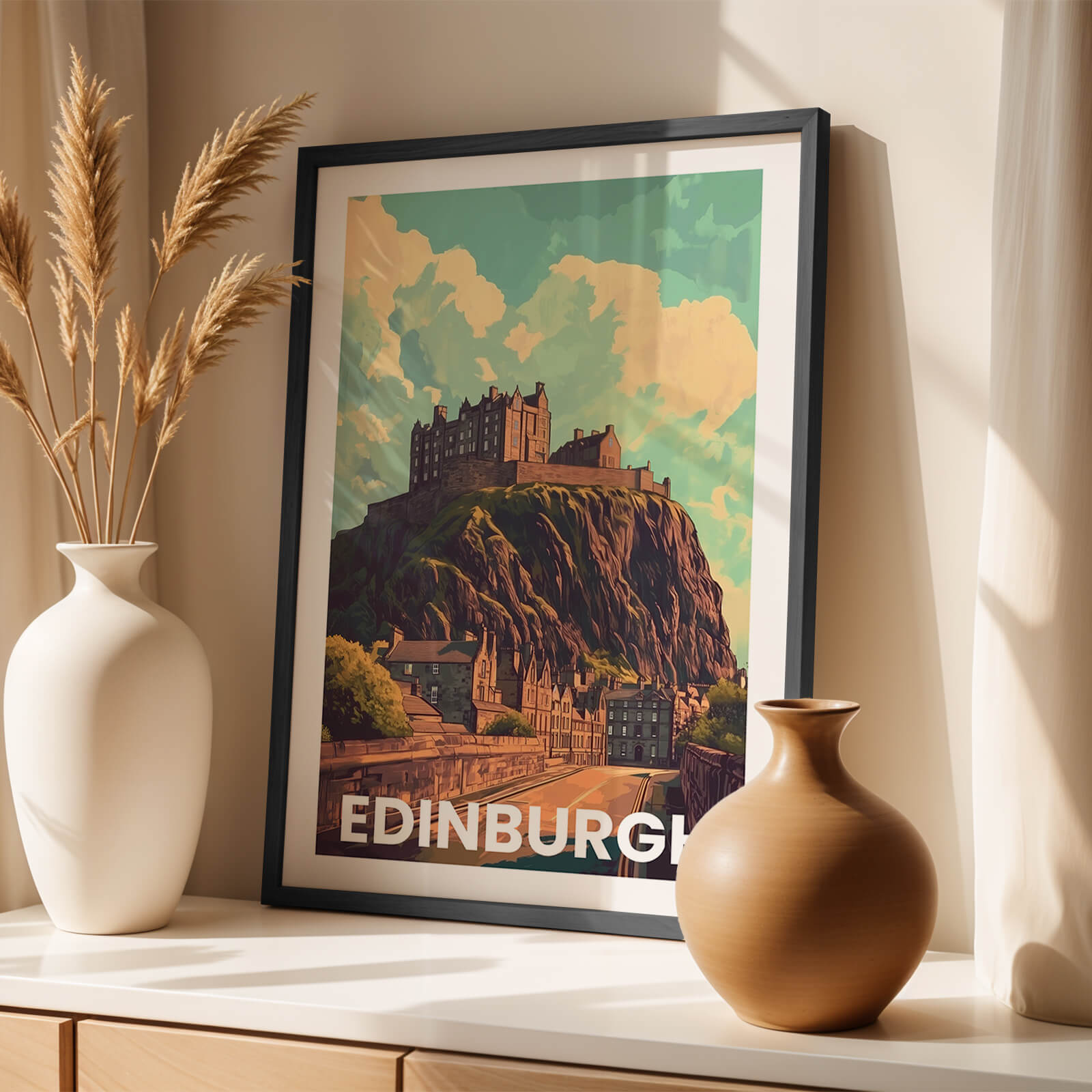 Edinburgh Vintage City Travel Poster