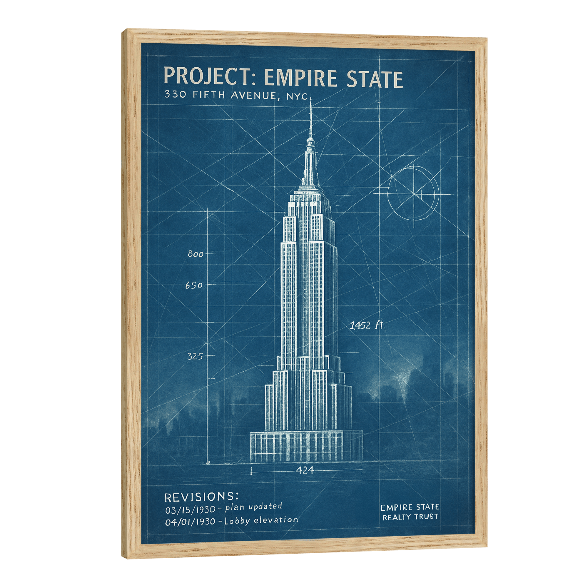 Empire State Building Blueprint Poster