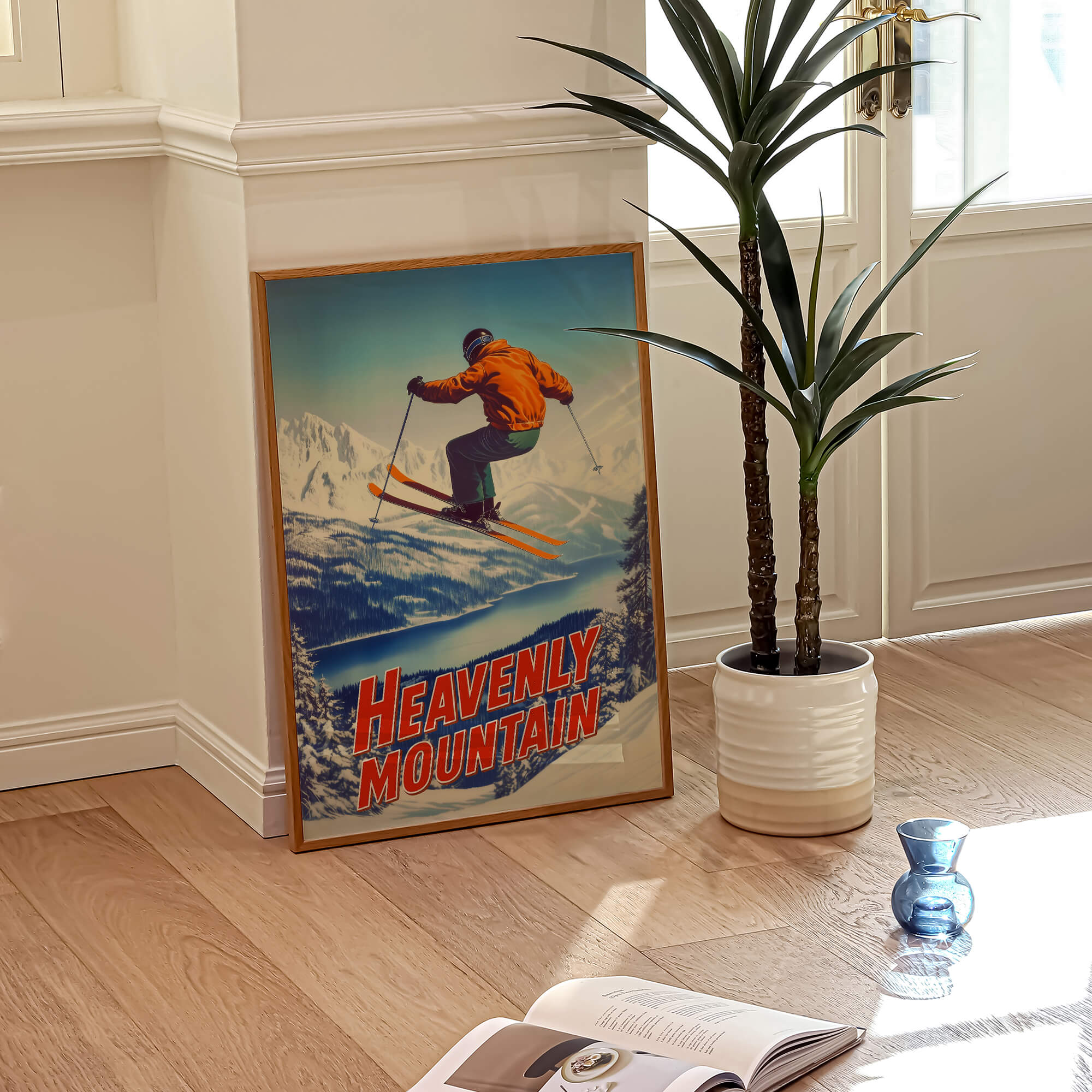 Heavenly Mountain, California/Nevada Vintage Ski Travel Poster