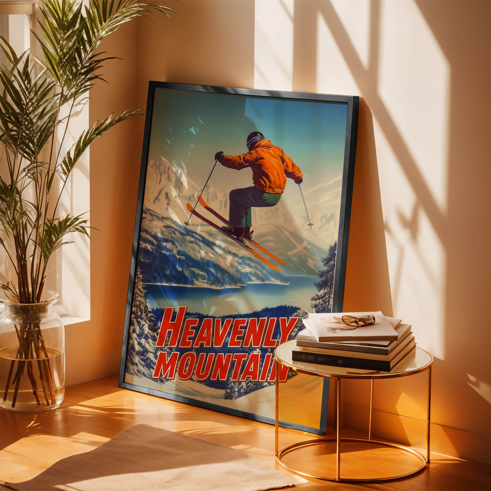 Heavenly Mountain, California/Nevada Vintage Ski Travel Poster
