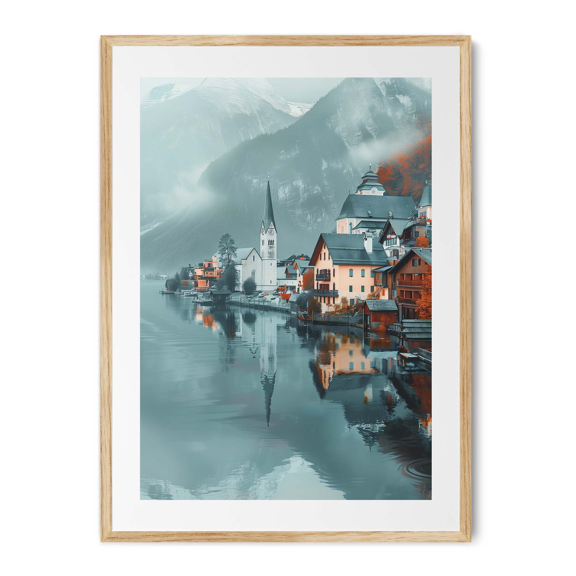 Hallstatt Austria Reflections Poster