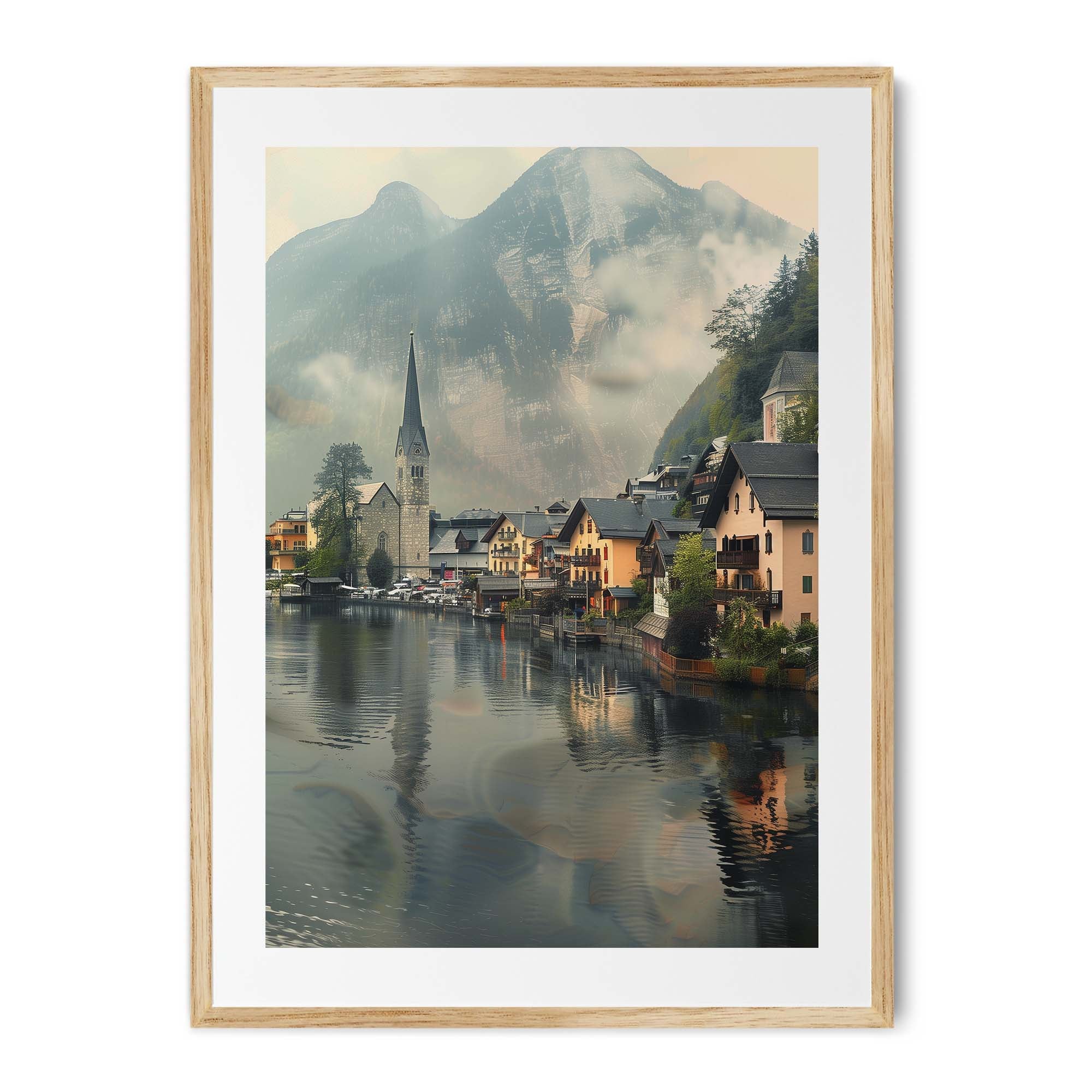 Hallstatt Austira Village Poster