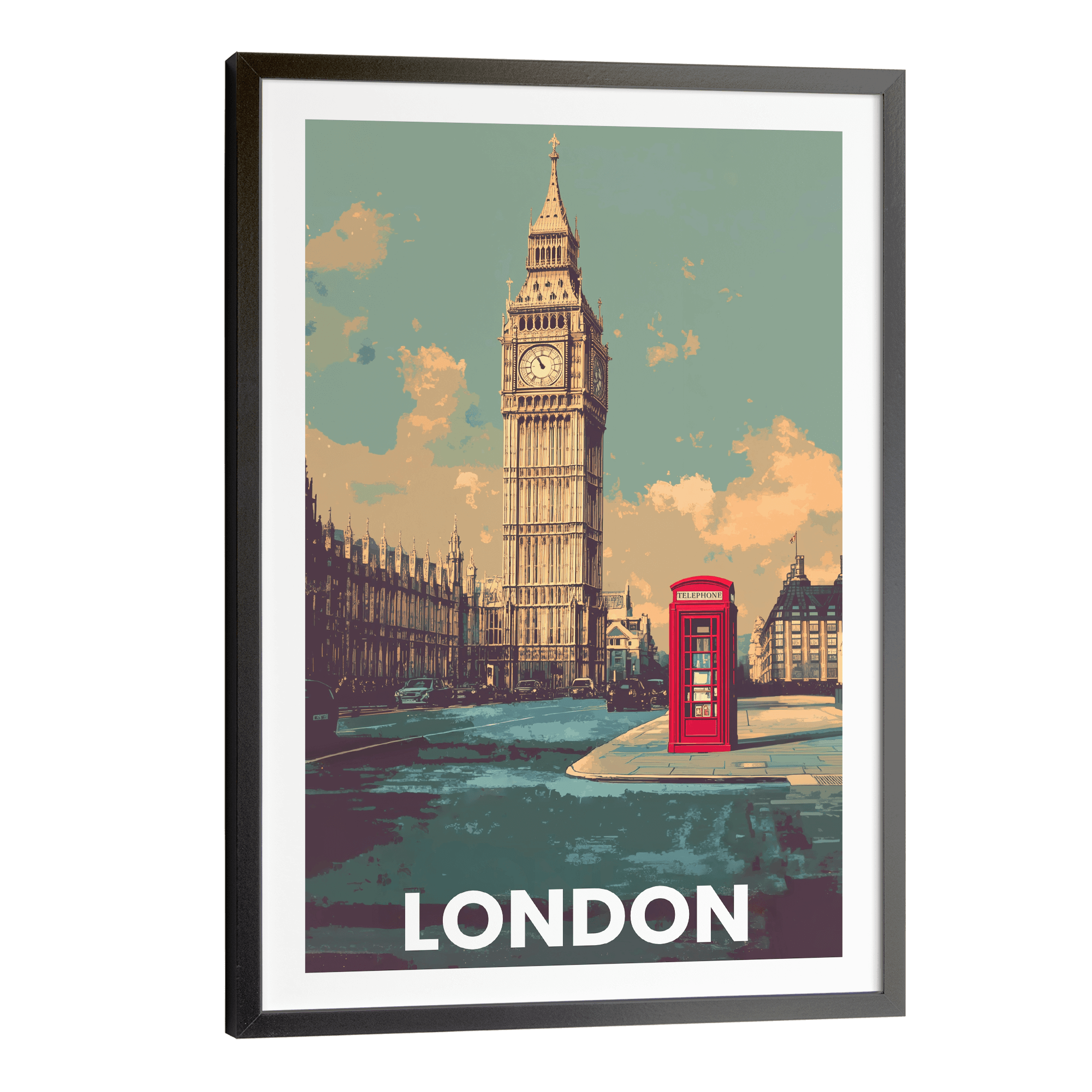 London Big Ben Vintage City Travel Poster
