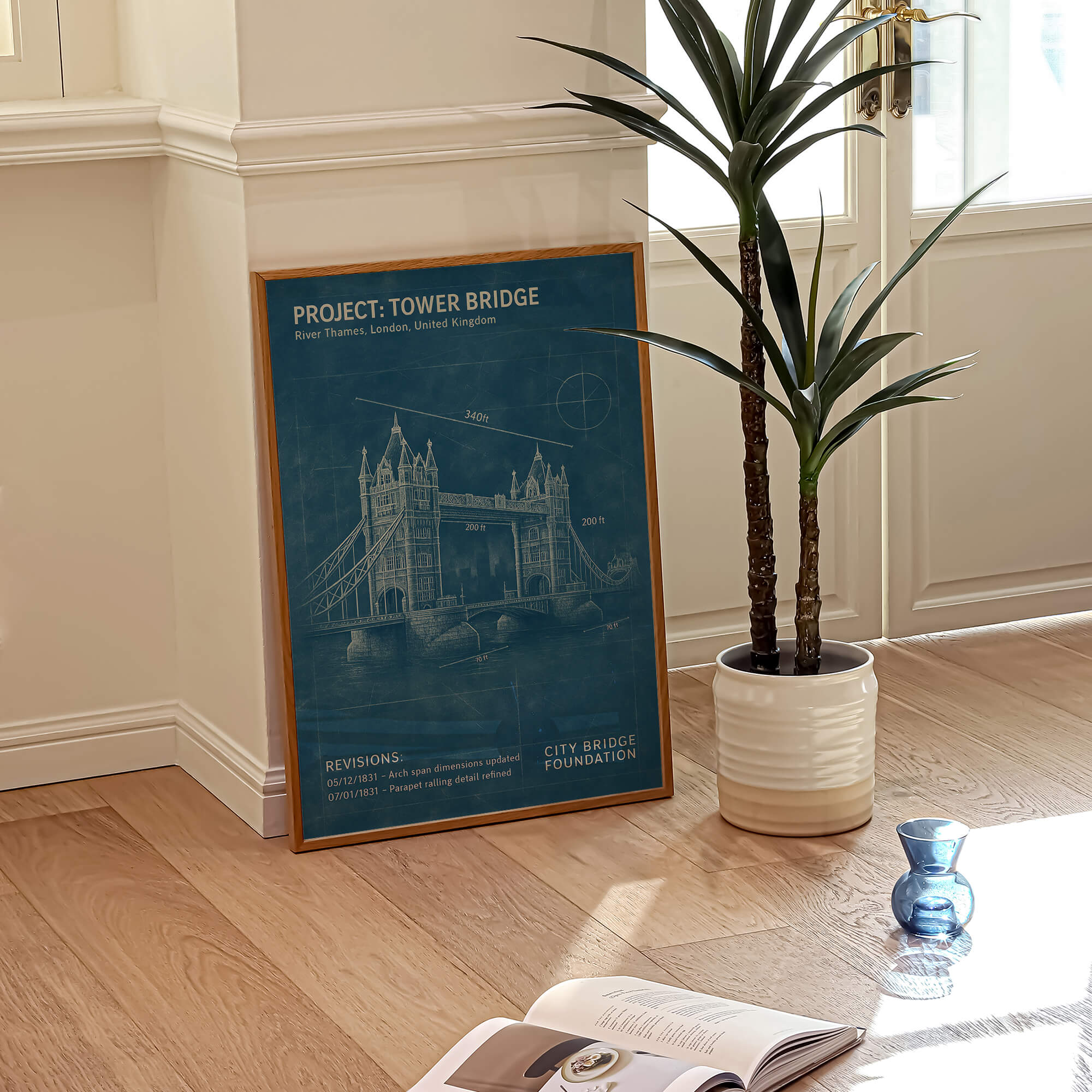 London Bridge Blueprint Poster