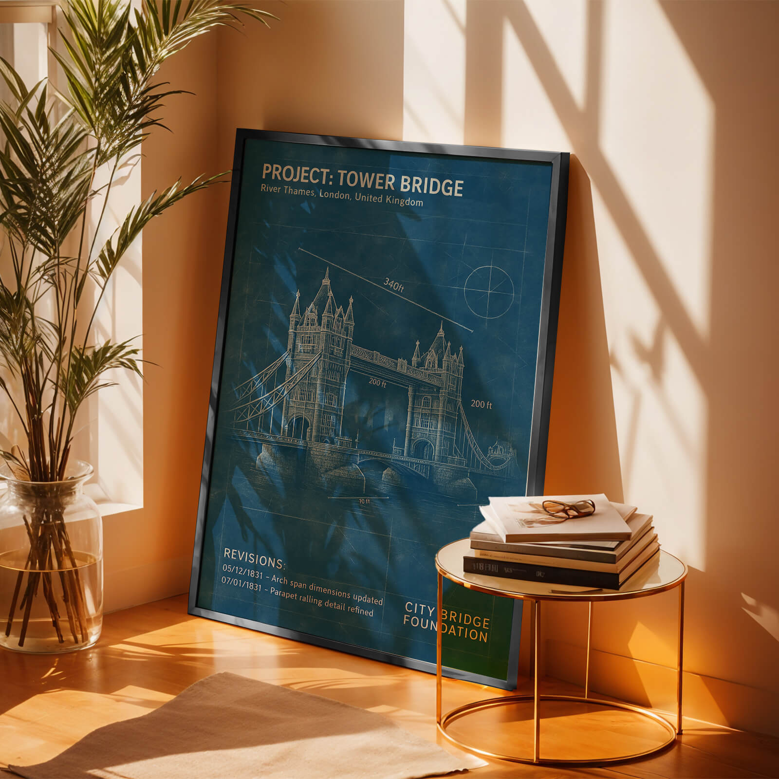 London Bridge Blueprint Poster