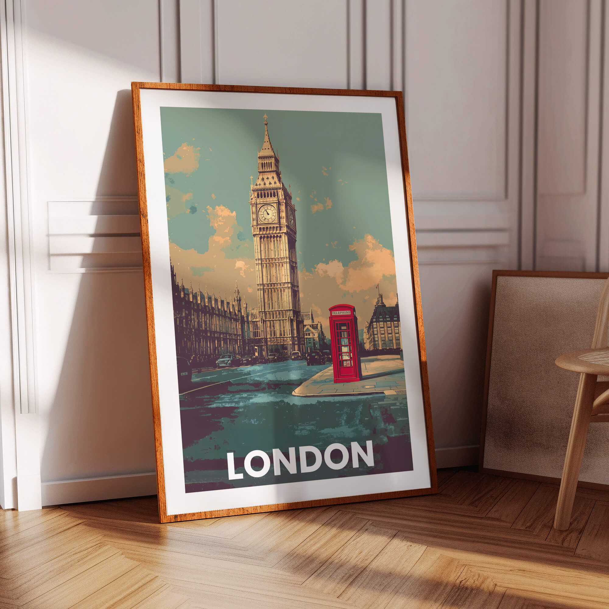 London Big Ben Vintage City Travel Poster