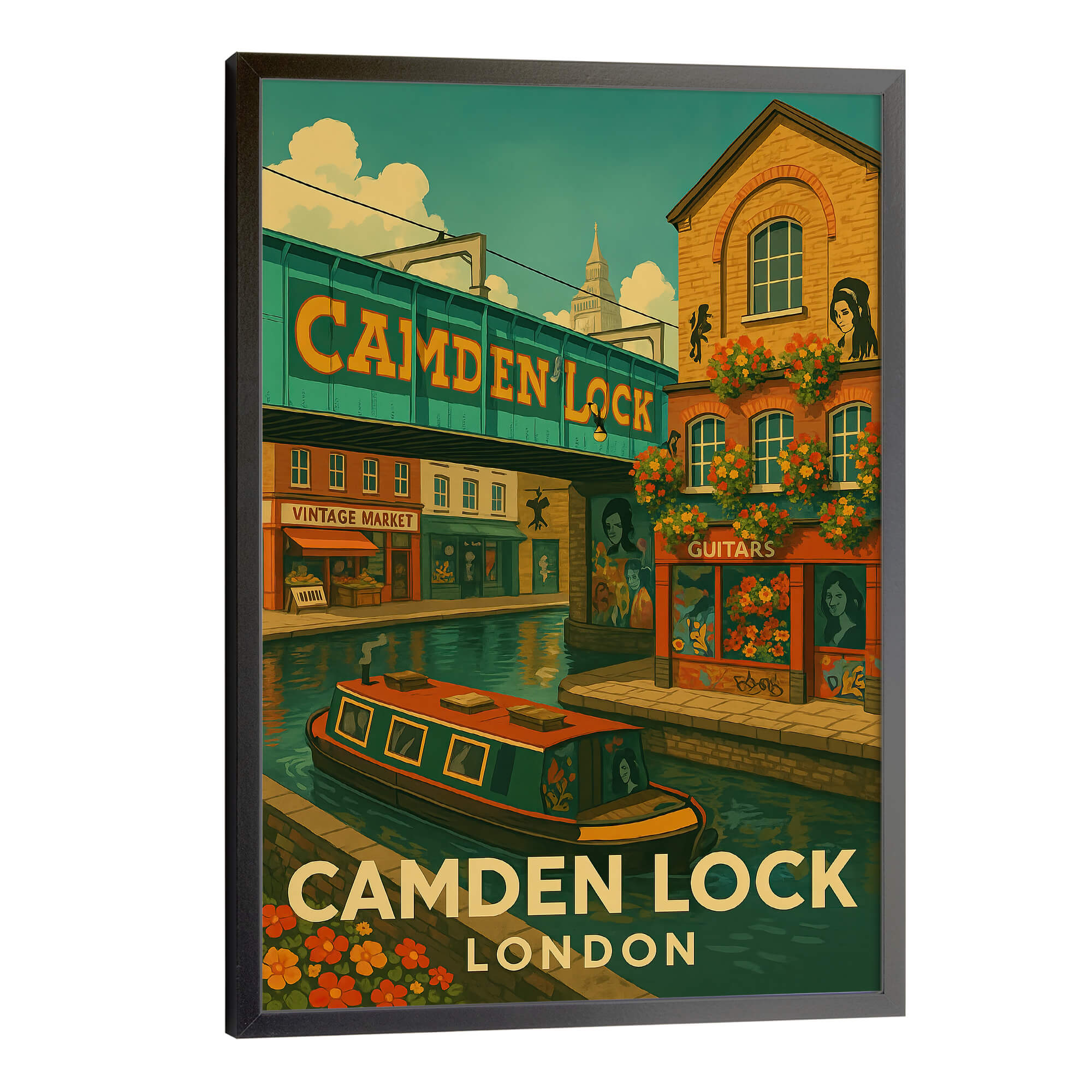 London Camden Lock Travel Poster