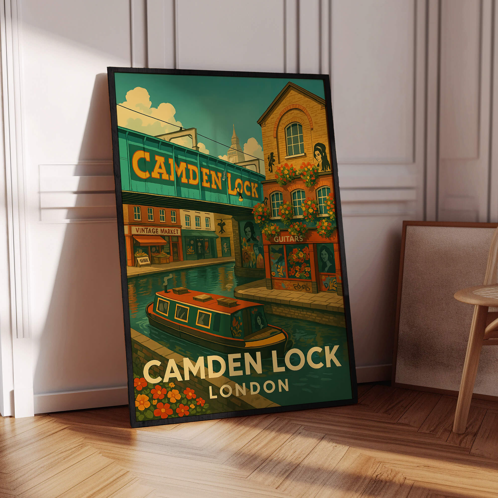 London Camden Lock Travel Poster