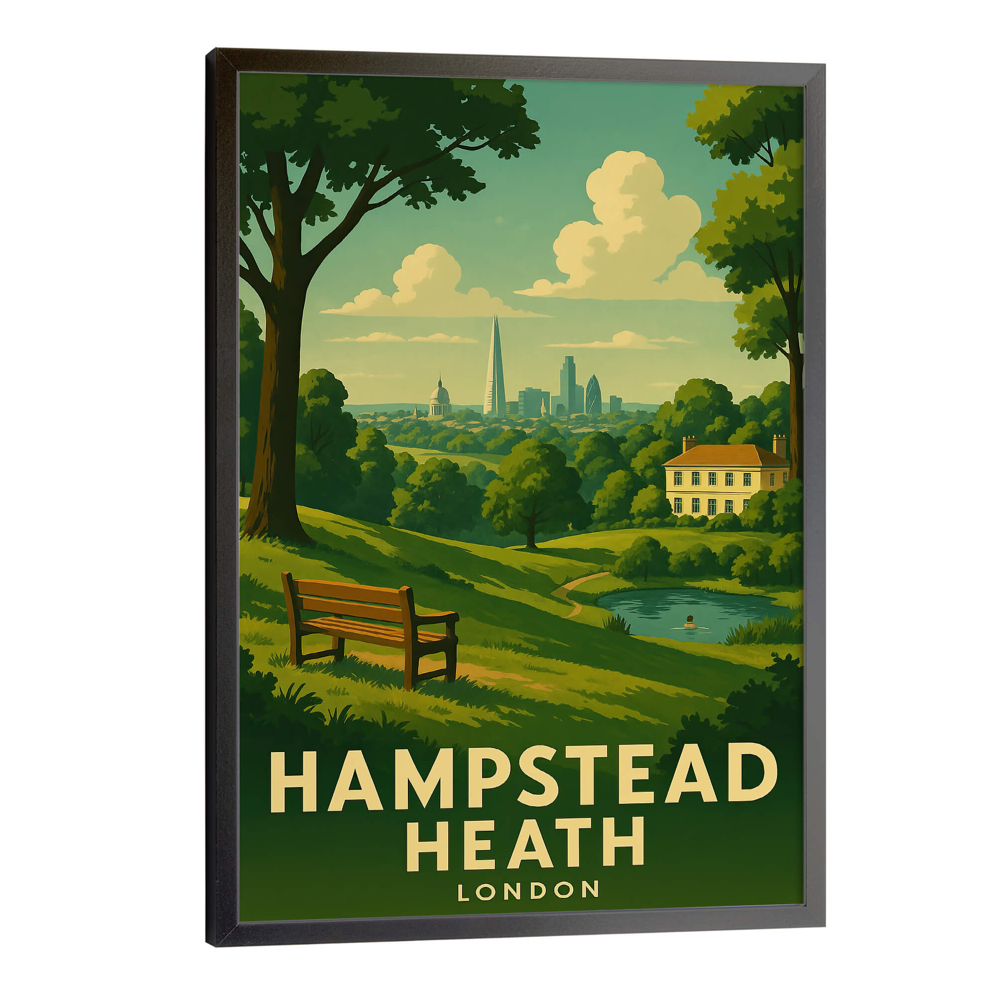 London Hampstead Heath Travel Poster