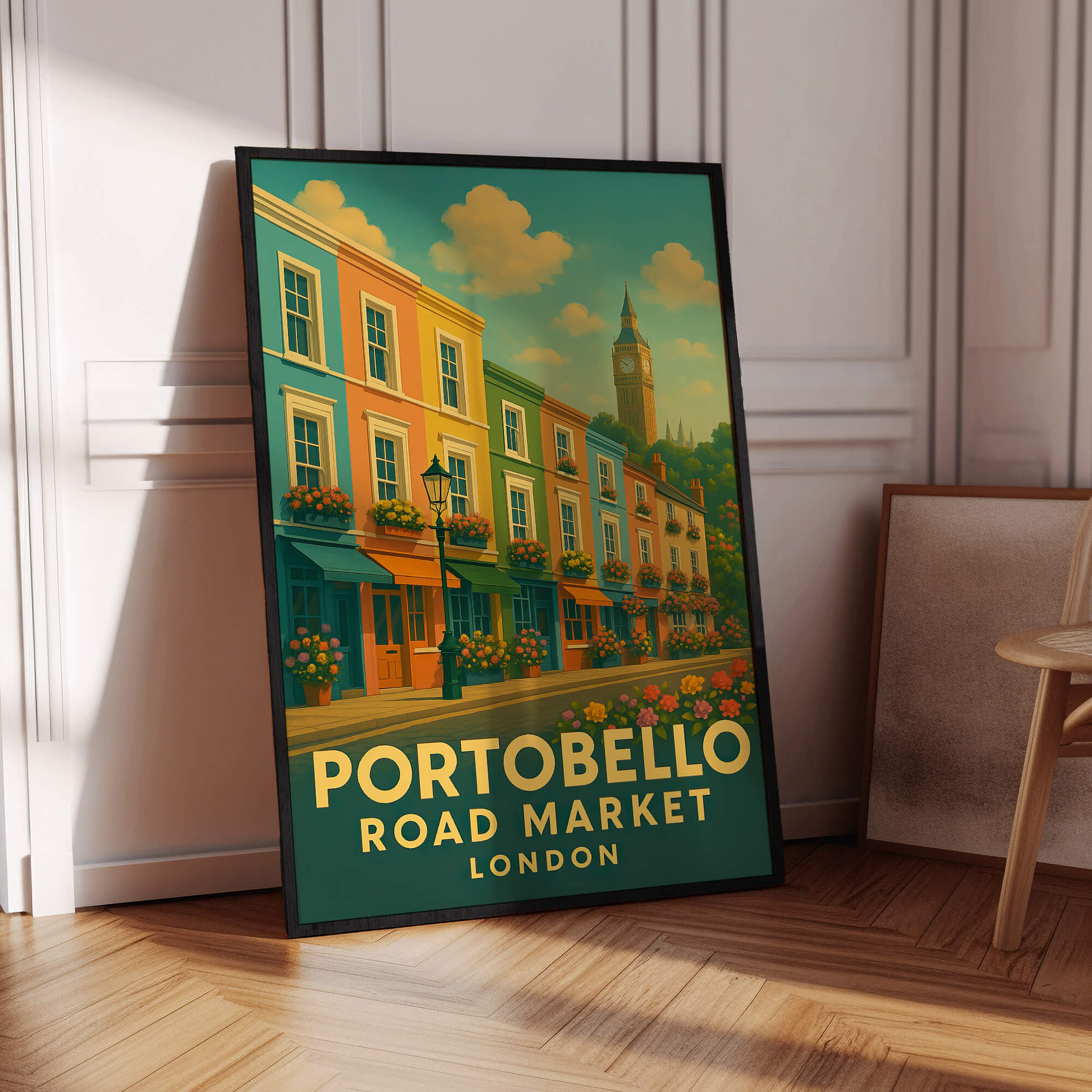 London Portobello Road Travel Poster