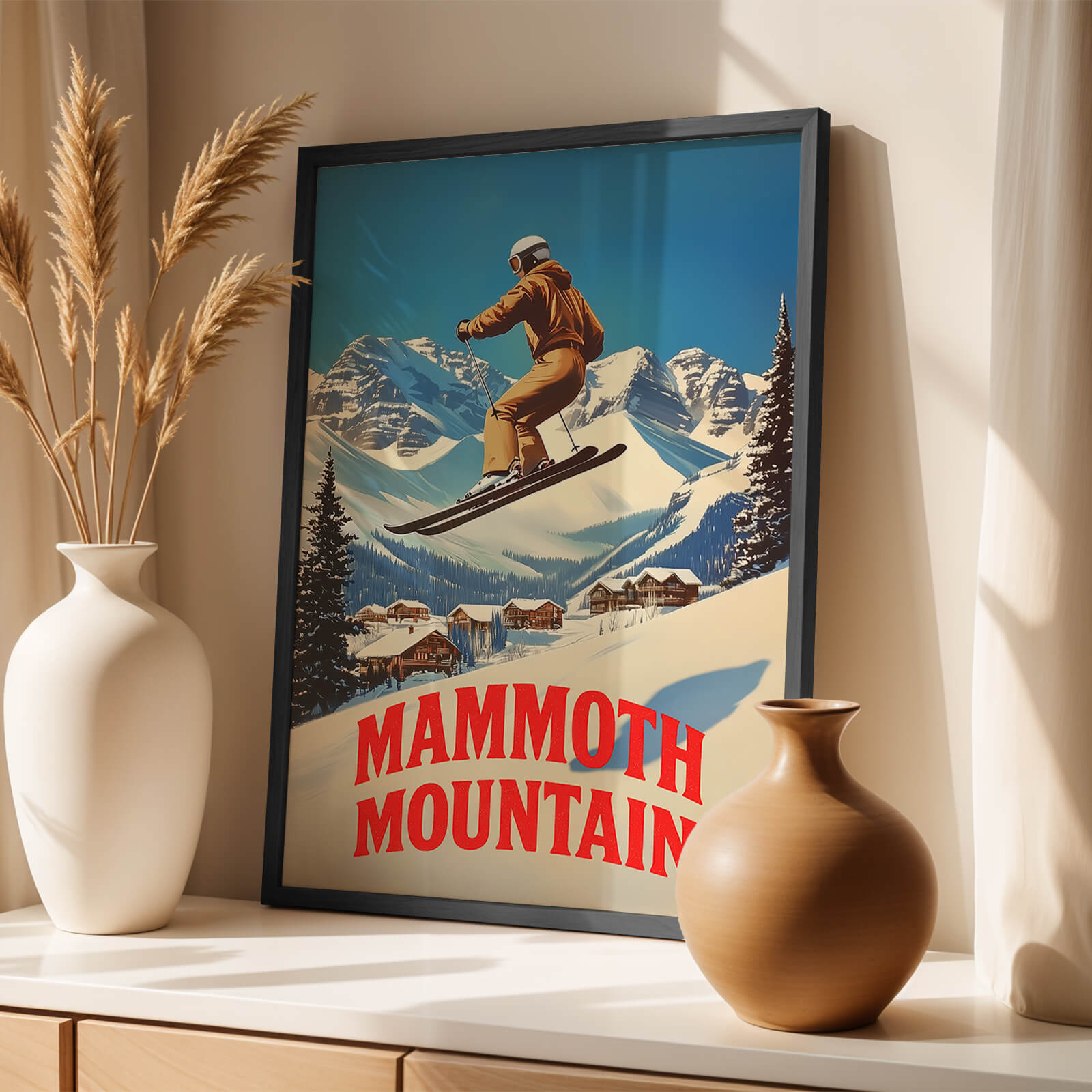Mammoth Mountain, California Vintage Ski Travel Poster