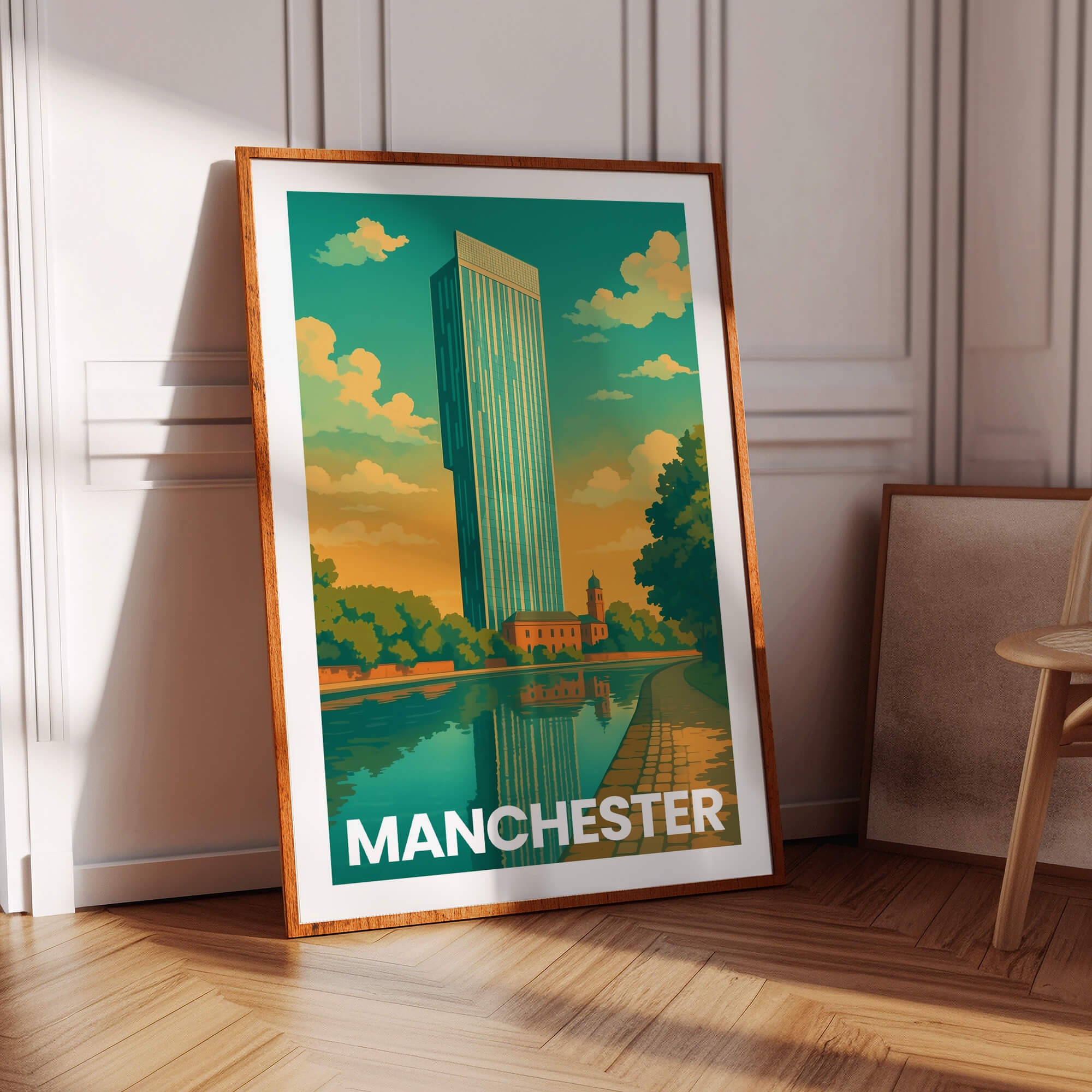 Manchester Vintage City Travel Poster