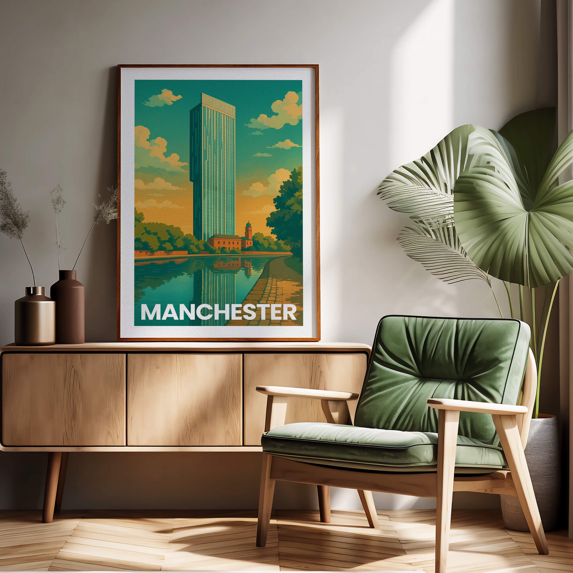 Manchester Vintage City Travel Poster