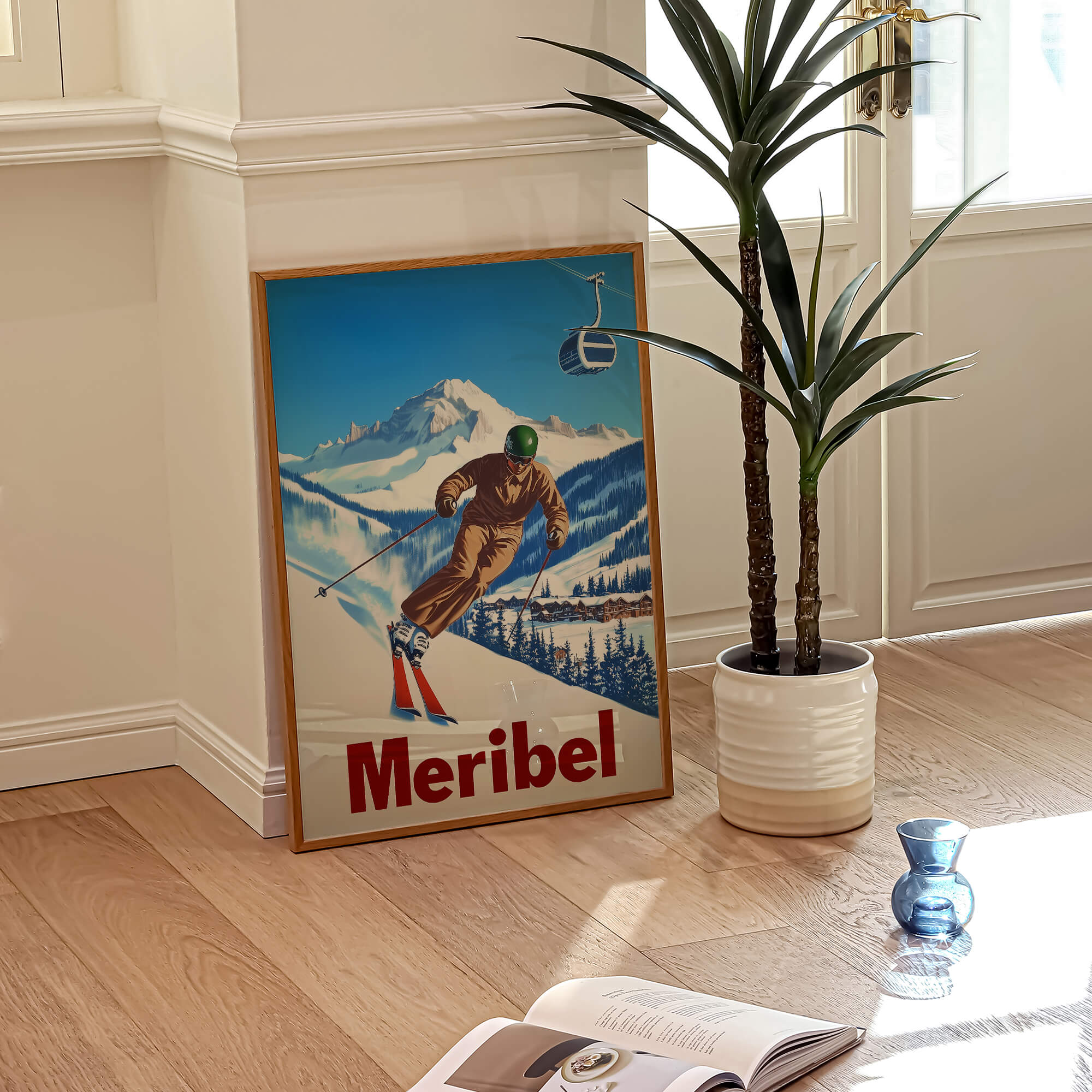 Meribel, France Vintage Ski Travel Poster