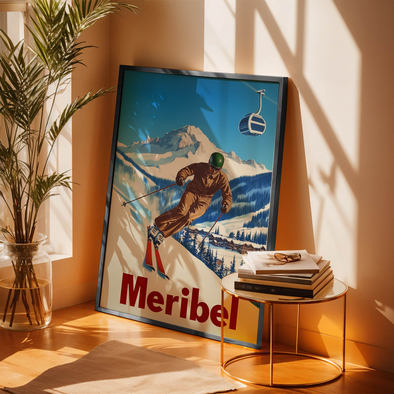 Meribel, France Vintage Ski Travel Poster