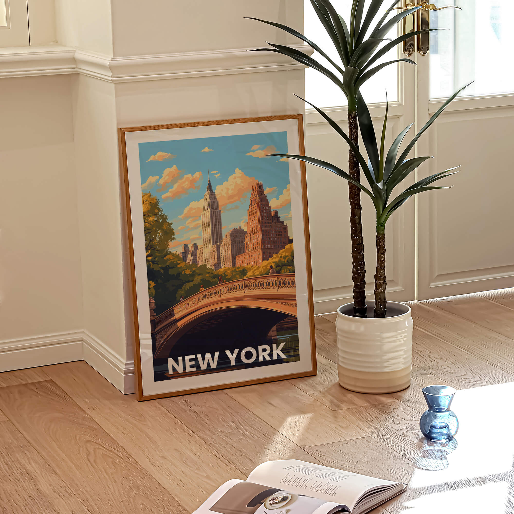 New York Central Park Vintage City Travel Poster