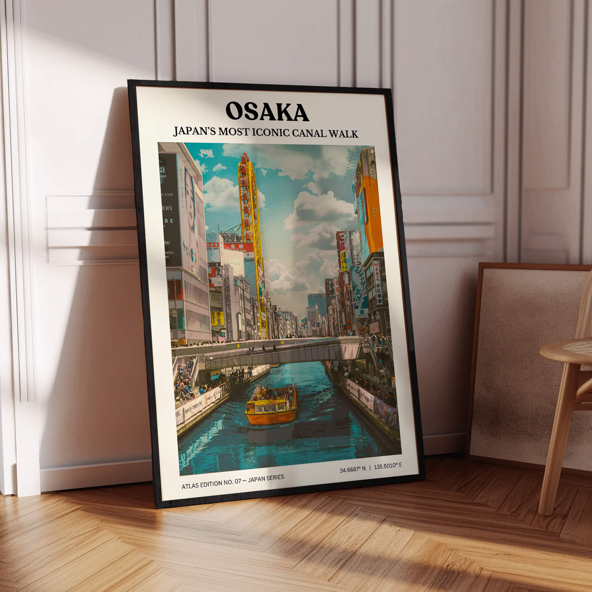 Osaka by the Canal Travel Poster