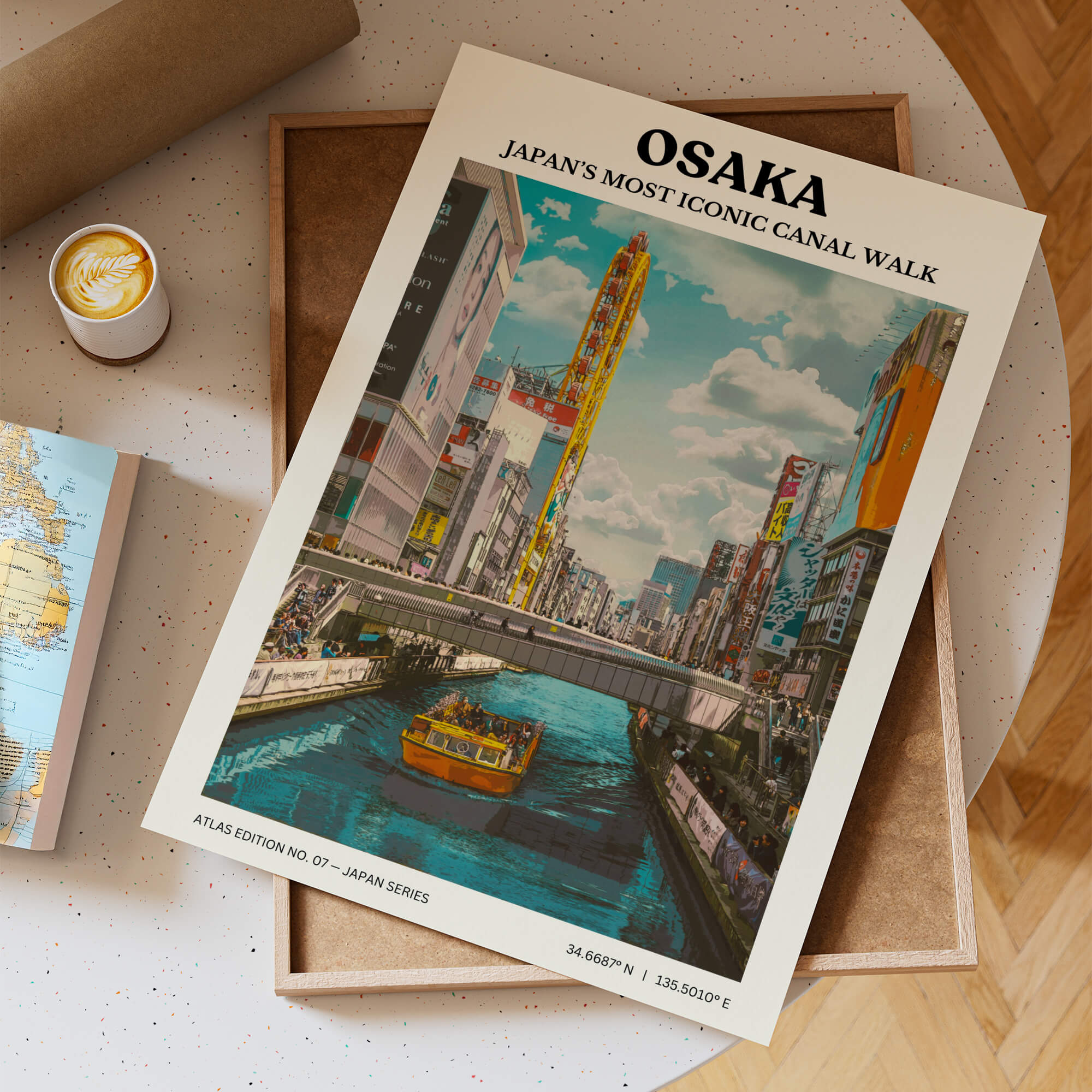 Osaka by the Canal Travel Poster