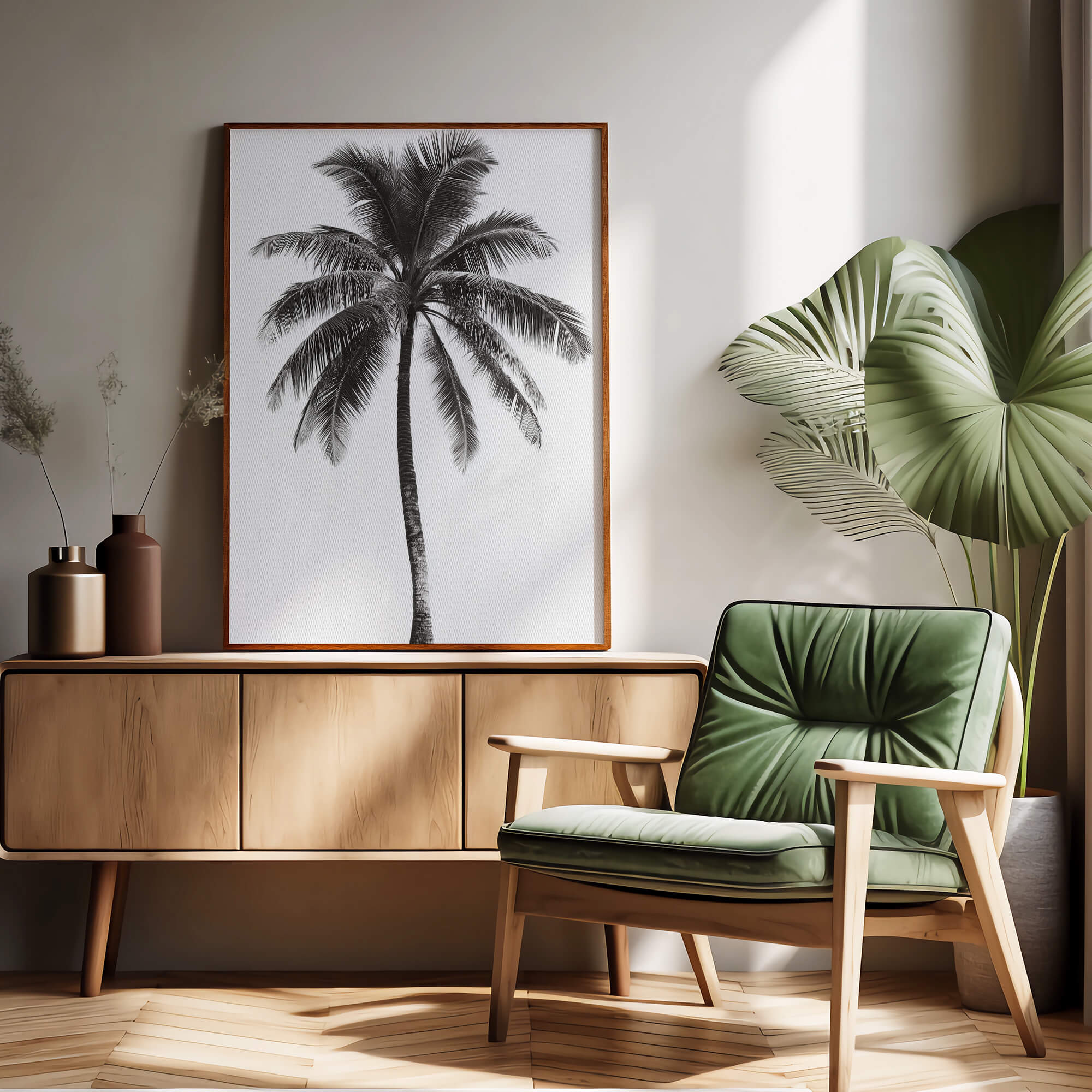 LA Palm Mono Poster