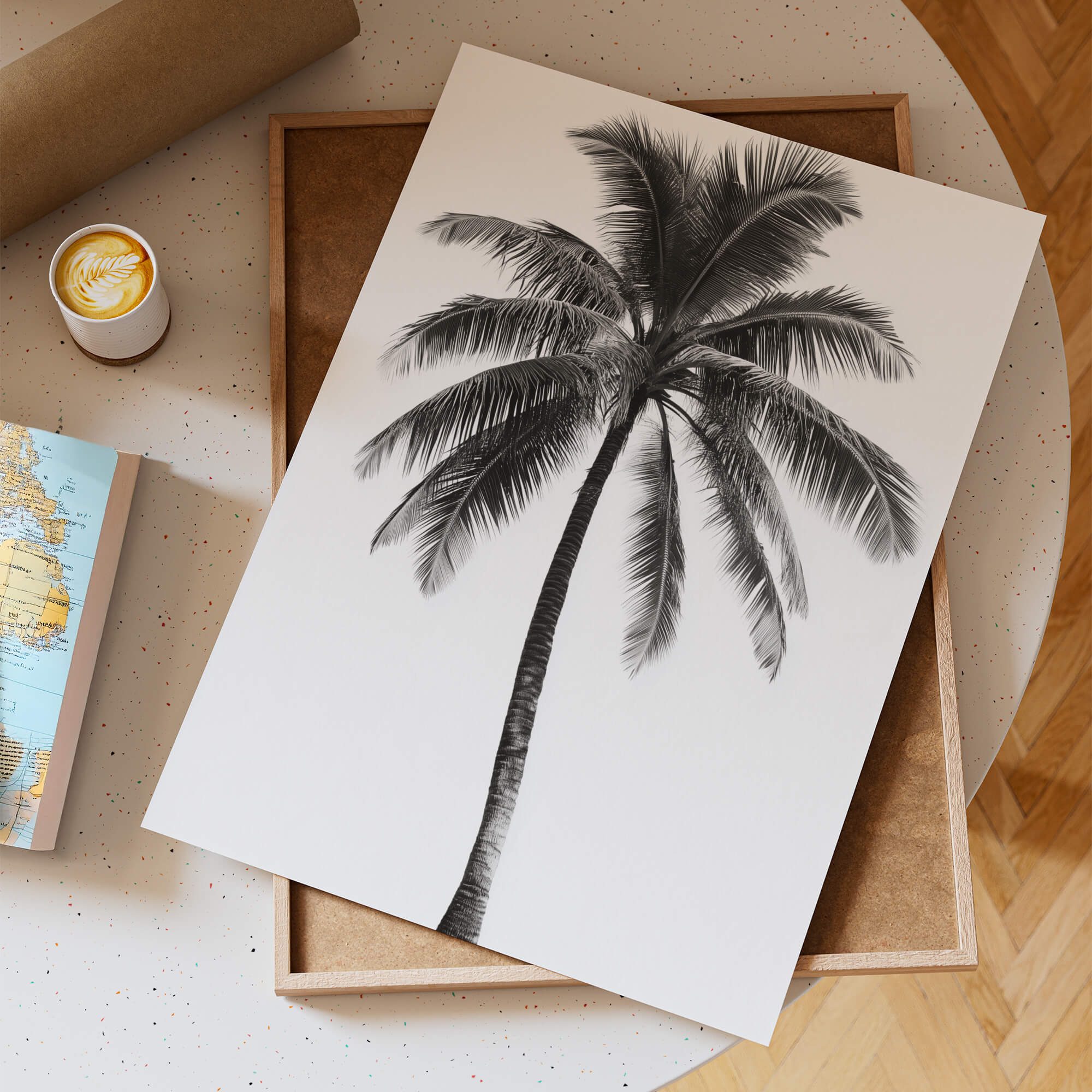 LA Palm Mono Poster