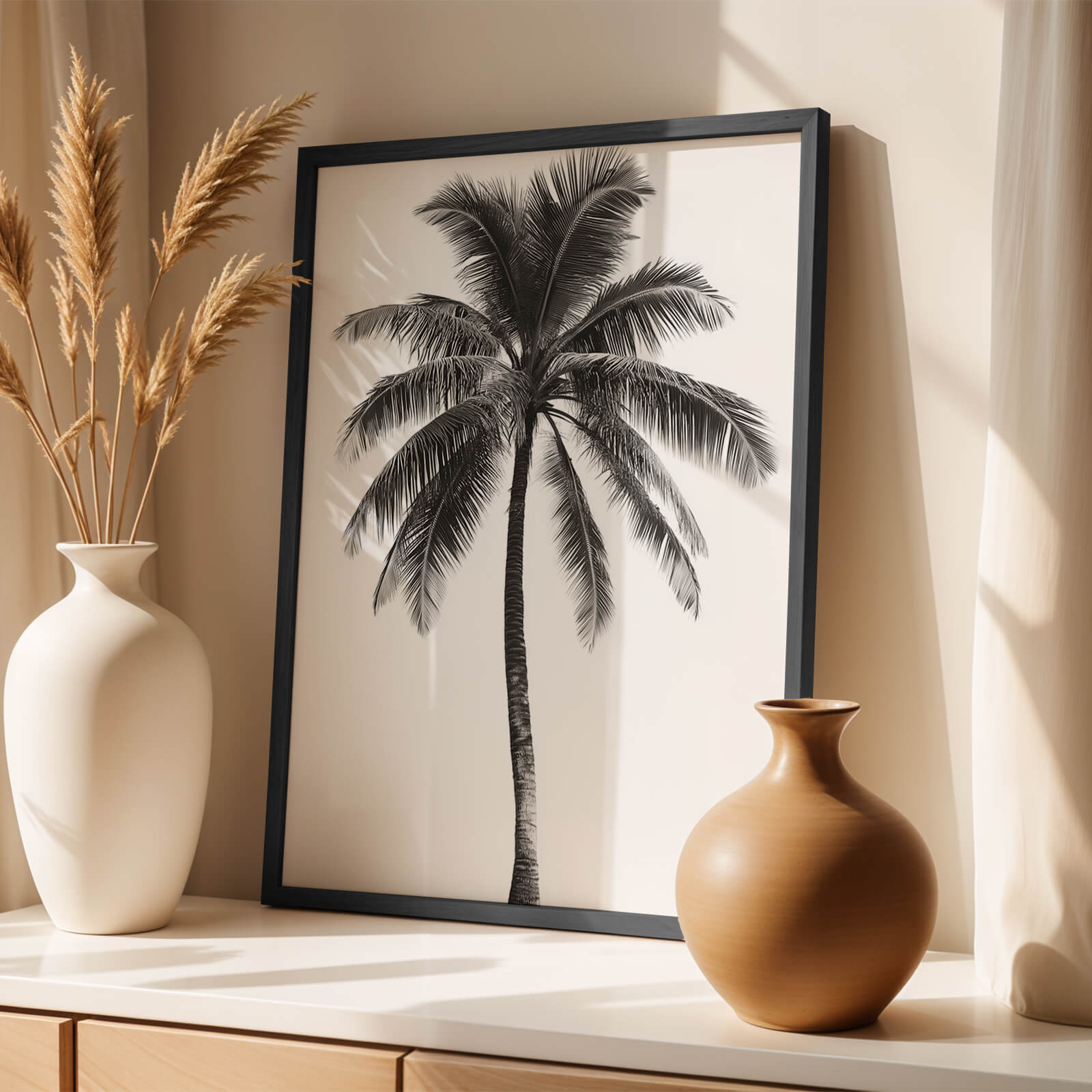 LA Palm Mono Poster