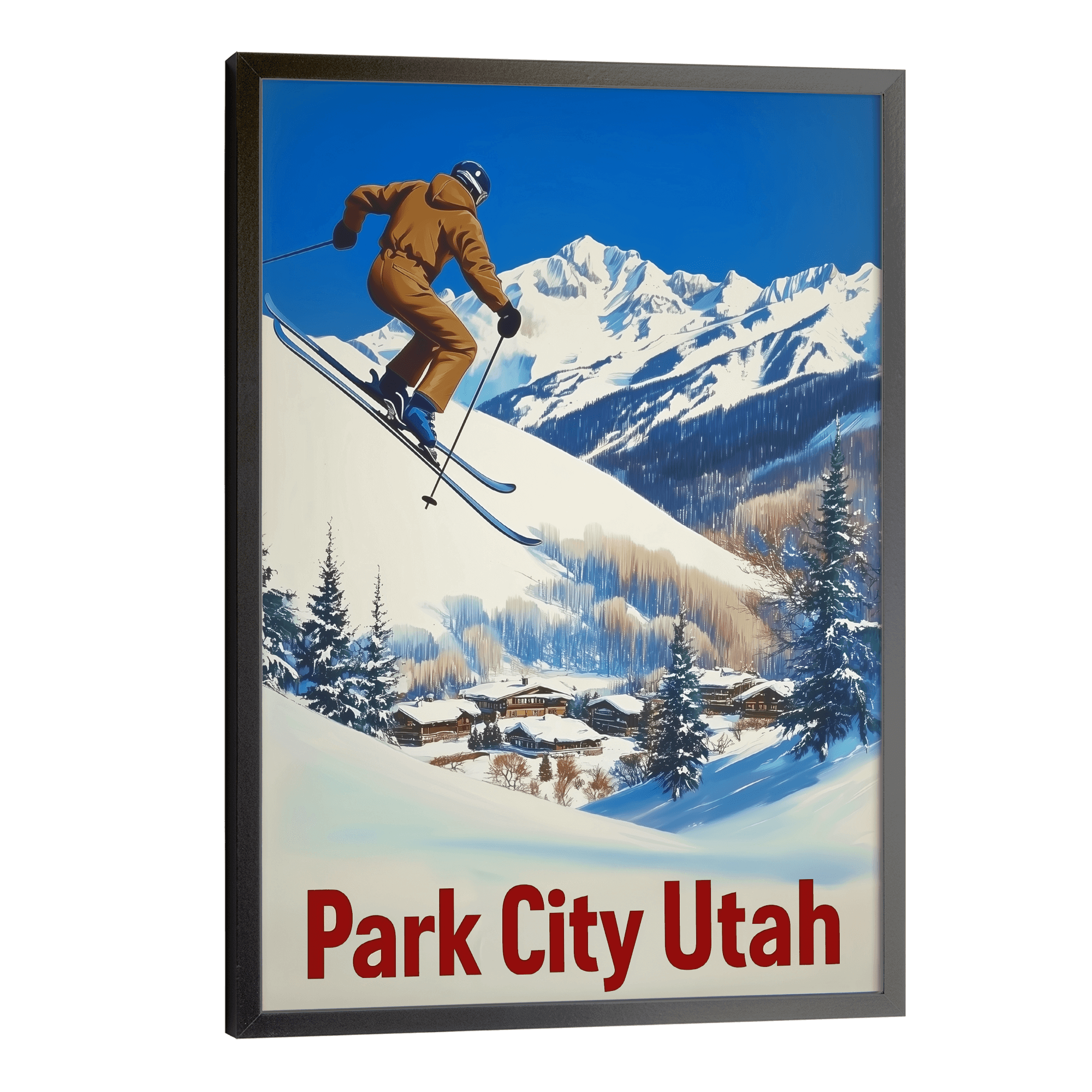 Park City, Utah Vintage Ski Travel Poster