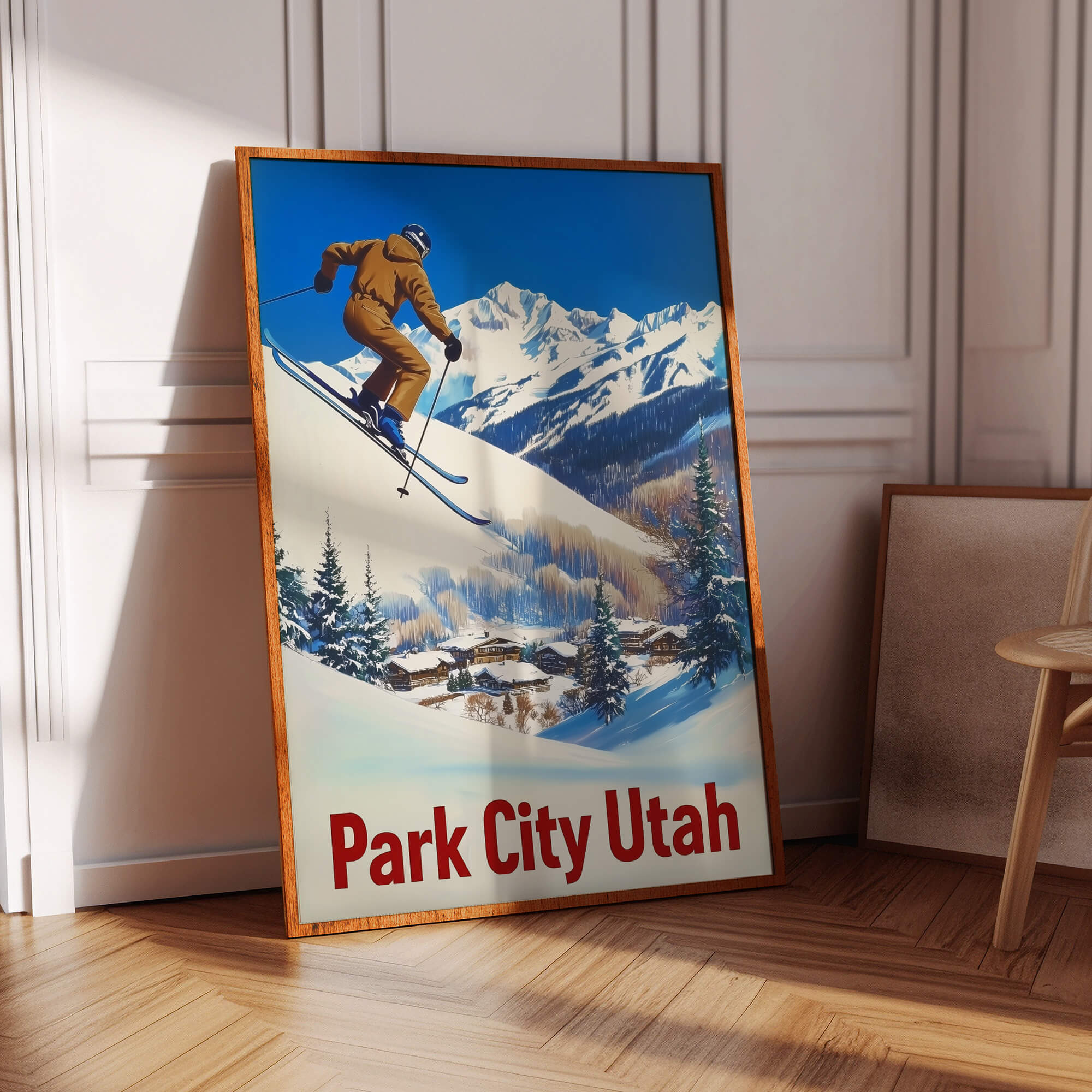 Park City, Utah Vintage Ski Travel Poster