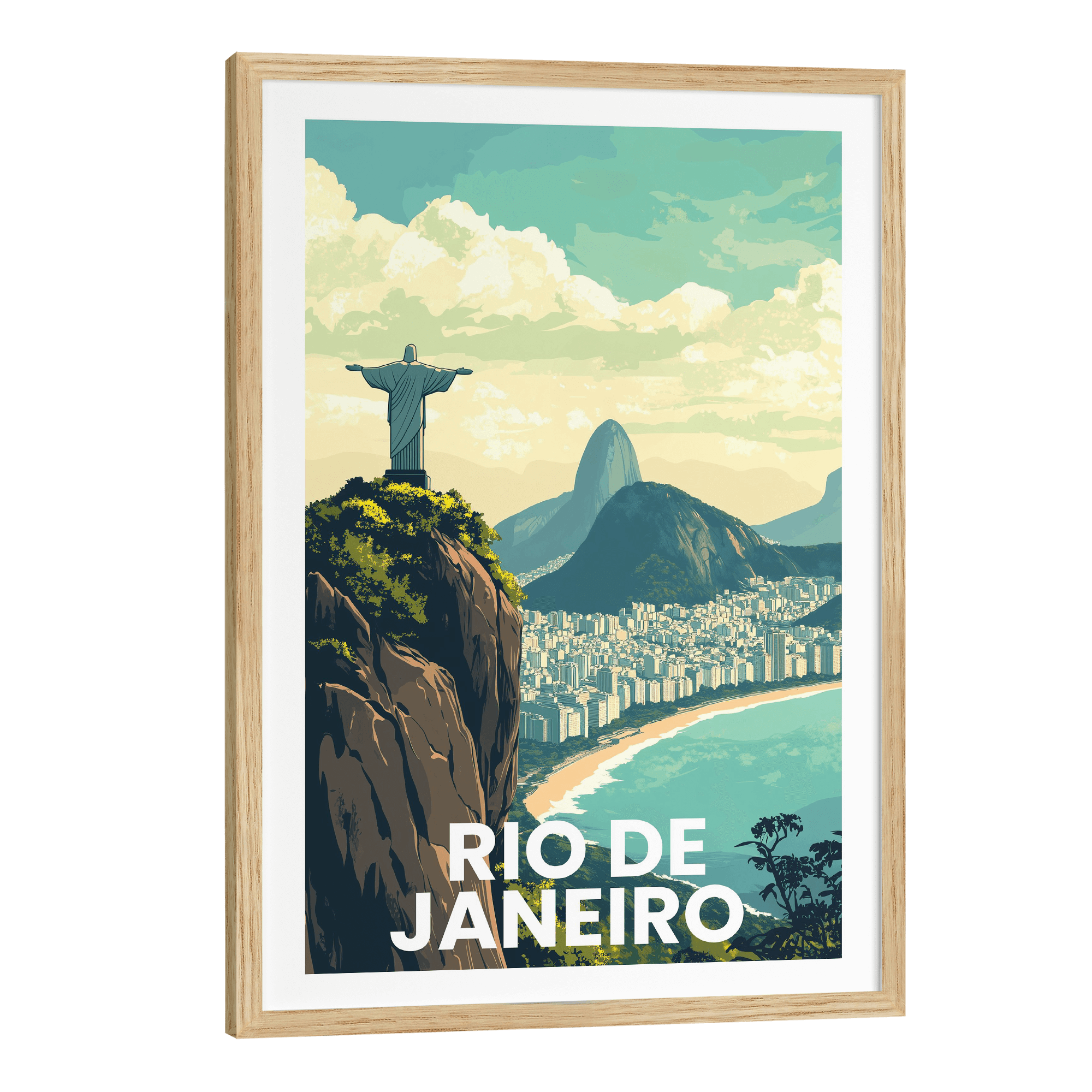 Rio de Janeiro Vintage City Travel Poster