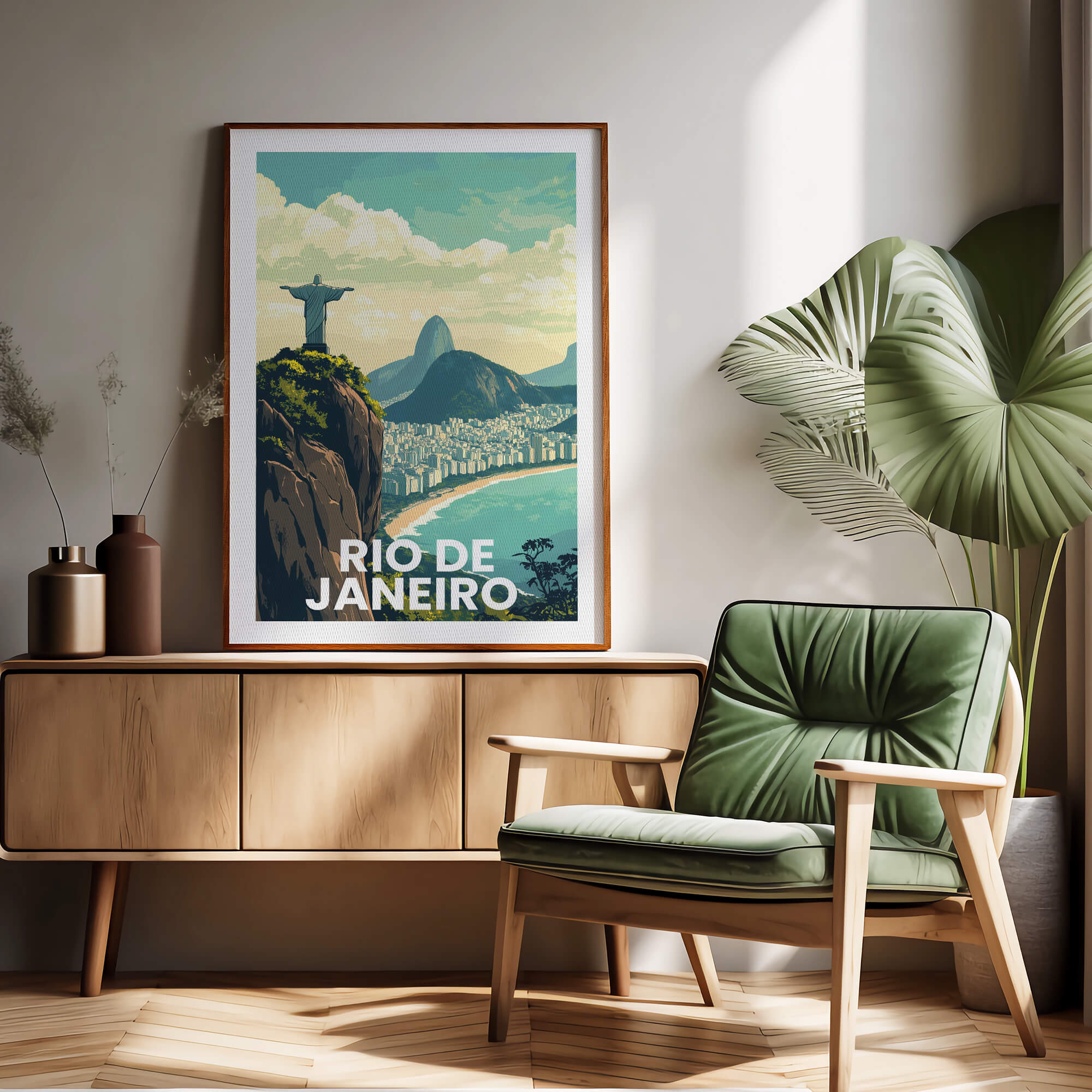 Rio de Janeiro Vintage City Travel Poster